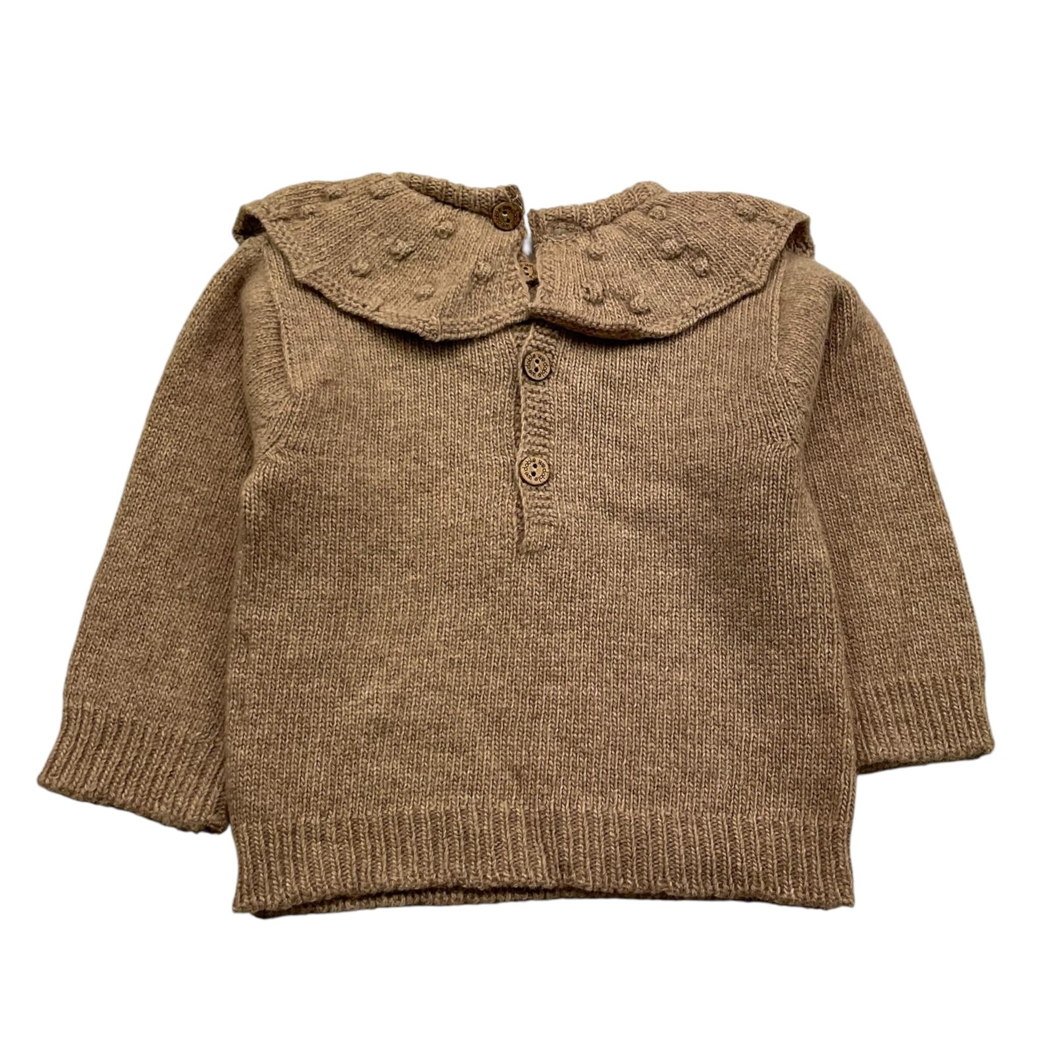 WEDOBLE maglia girocollo tinta unita con ricami Fango per Neonata I2407301 FANGO WEDOBLE