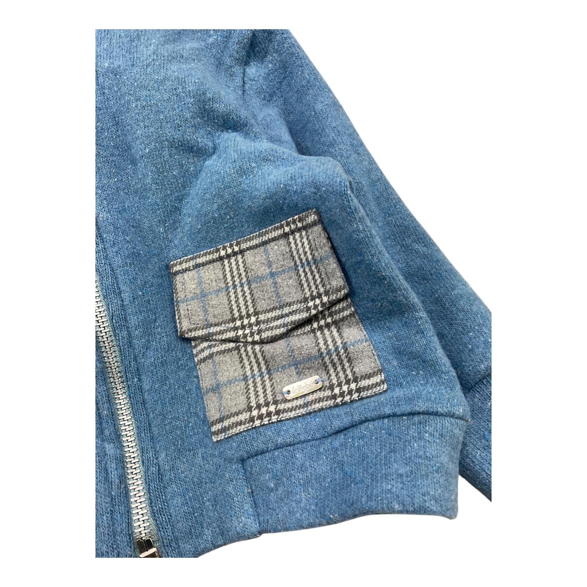 LE BEBE' felpa tinta unita con zip e cappuccio Blu per Neonato LBB5209 BLU LE BEBE'