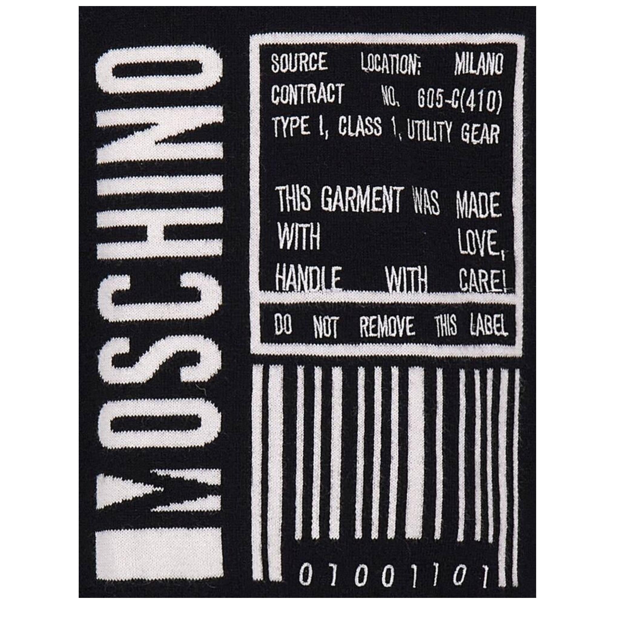 MOSCHINO maglia tinta unita con stampa e cappuccio Nero per Bambino HUW018 NERO MOSCHINO