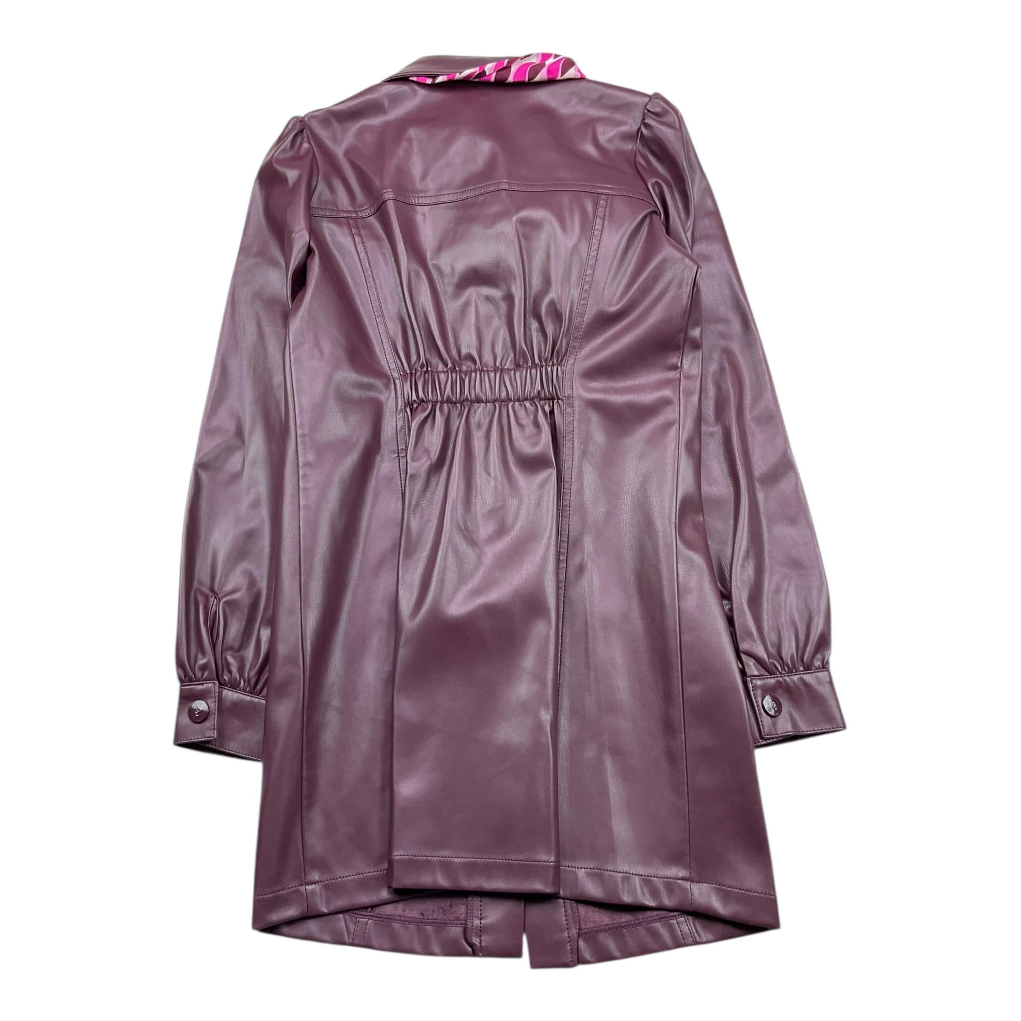 LIU JO abito tinta unita modello camicia in ecopelle Viola per Bambina GF3020 VIOLA LIU JO