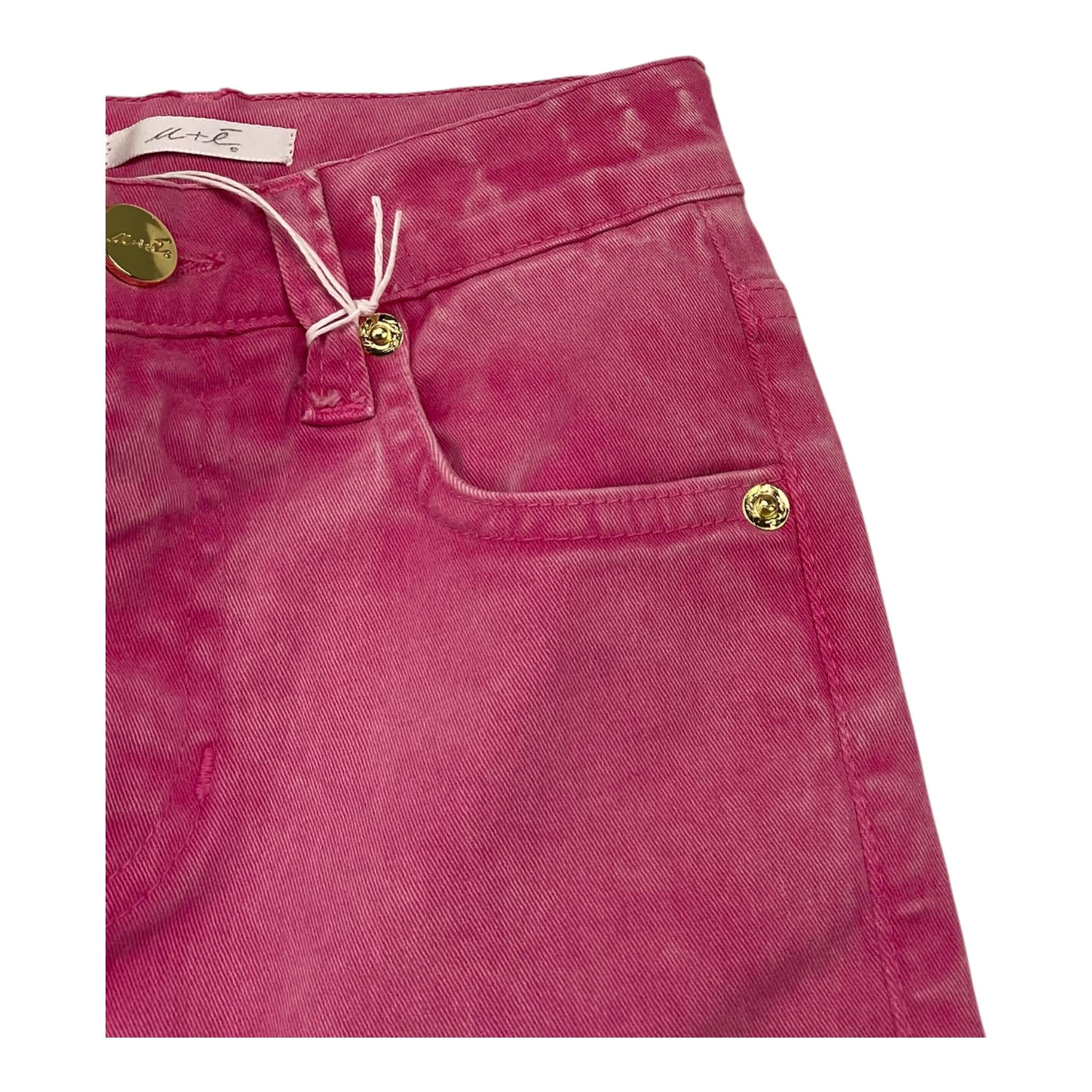 M+E' jeans tinta unita modello zampa Rosa per Bambina UE1465J ROSA M+E'