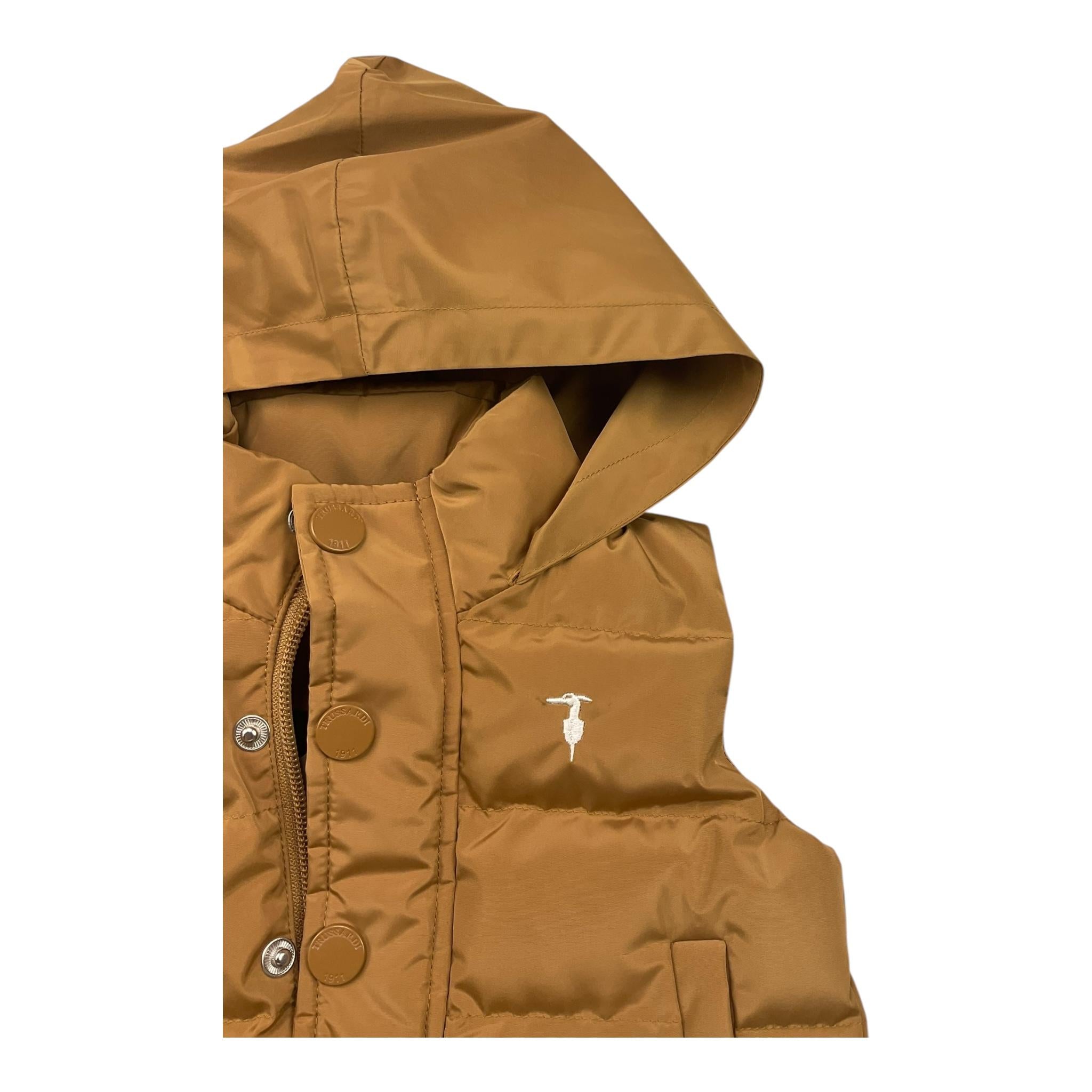 TRUSSARDI smanicato tinta unita con cappuccio Cammello per Neonato TIA25067PI CAMMELLO TRUSSARDI