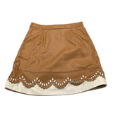 MIMISOL gonna tinta unita con trafori Cammello per Bambina MFGO172 CAMMELLO MIMISOL