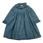 LITTLE BEAR abito tinta unita con fantasia a righe Verde per Bambina 7215 VERDE LITTLE BEAR