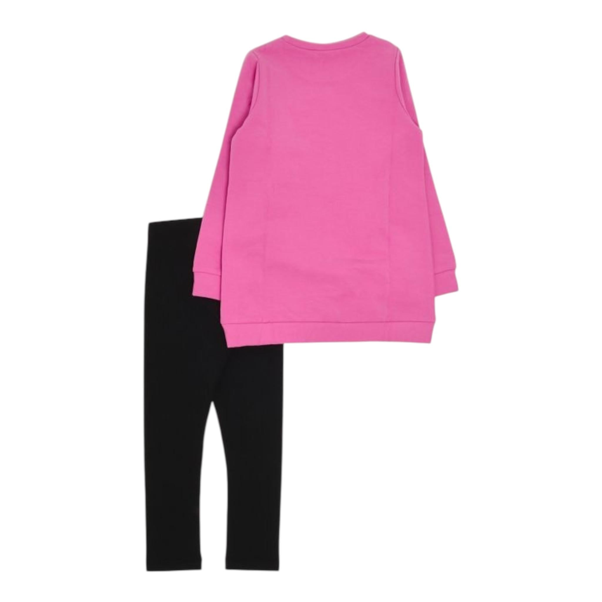 LIU JO completo 2pz felpa-leggins bicolore Nero/fuxia per Neonata KF4024 NERO/FUXIA LIU JO