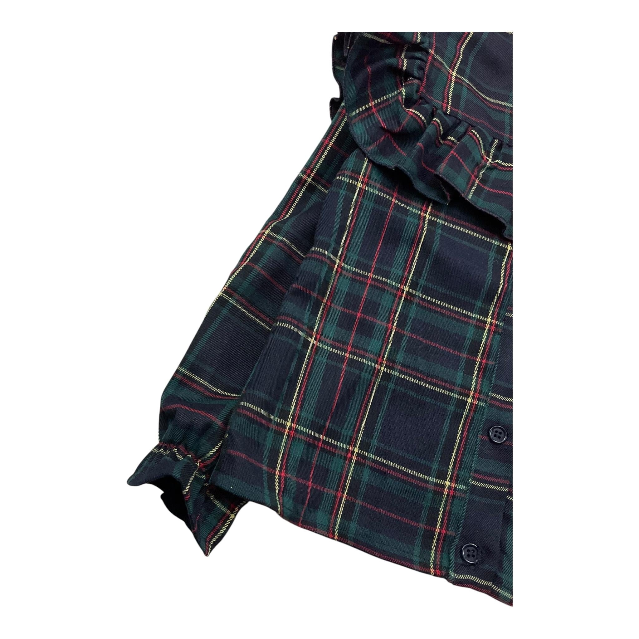 TRUSSARDI camicia manica lunga stampa fantasia scozzese Blu per Bambina TGA25055CA BLU TRUSSARDI