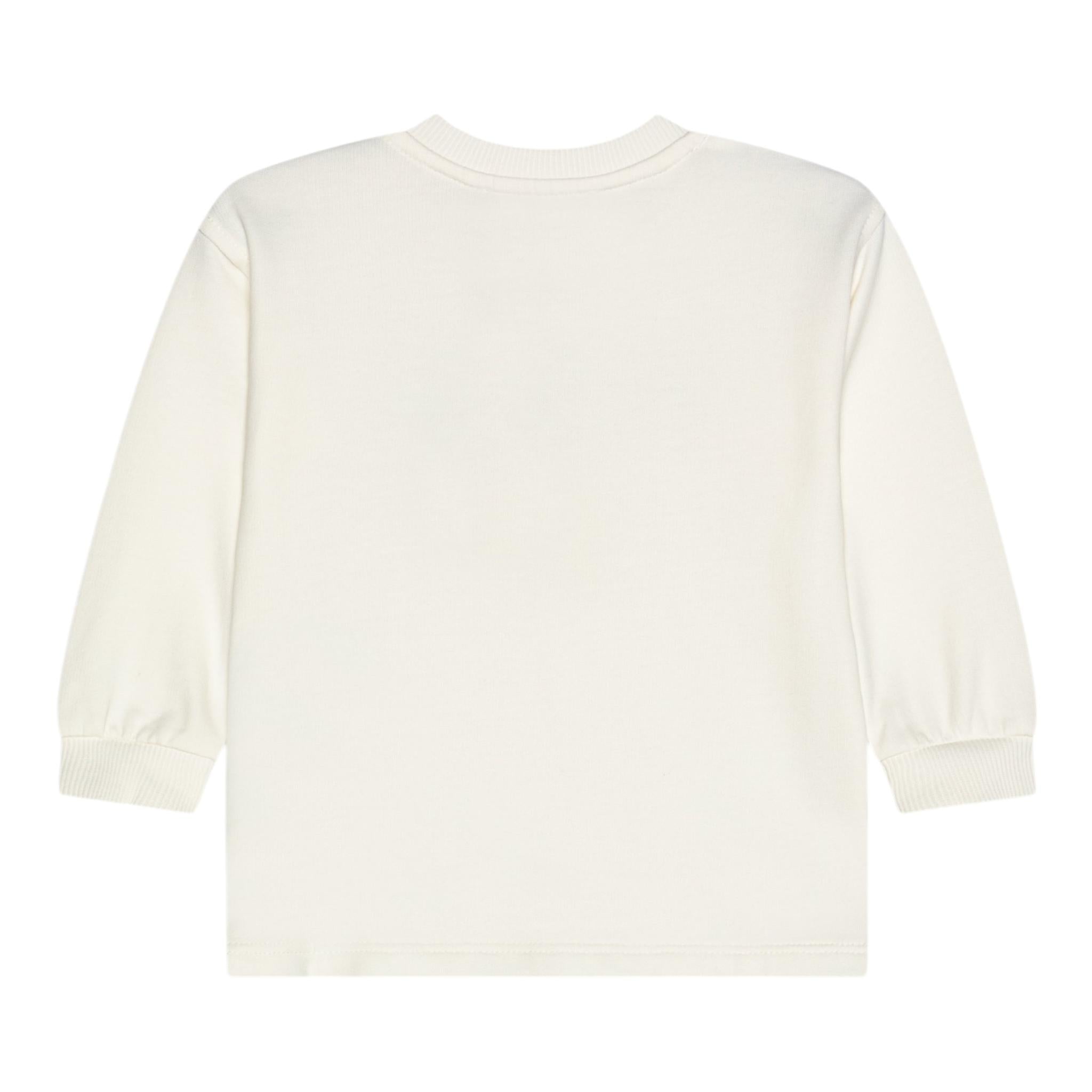 MOSCHINO abito felpa girocollo tinta unita con stampa Panna per Neonata MDV0BNX PANNA MOSCHINO