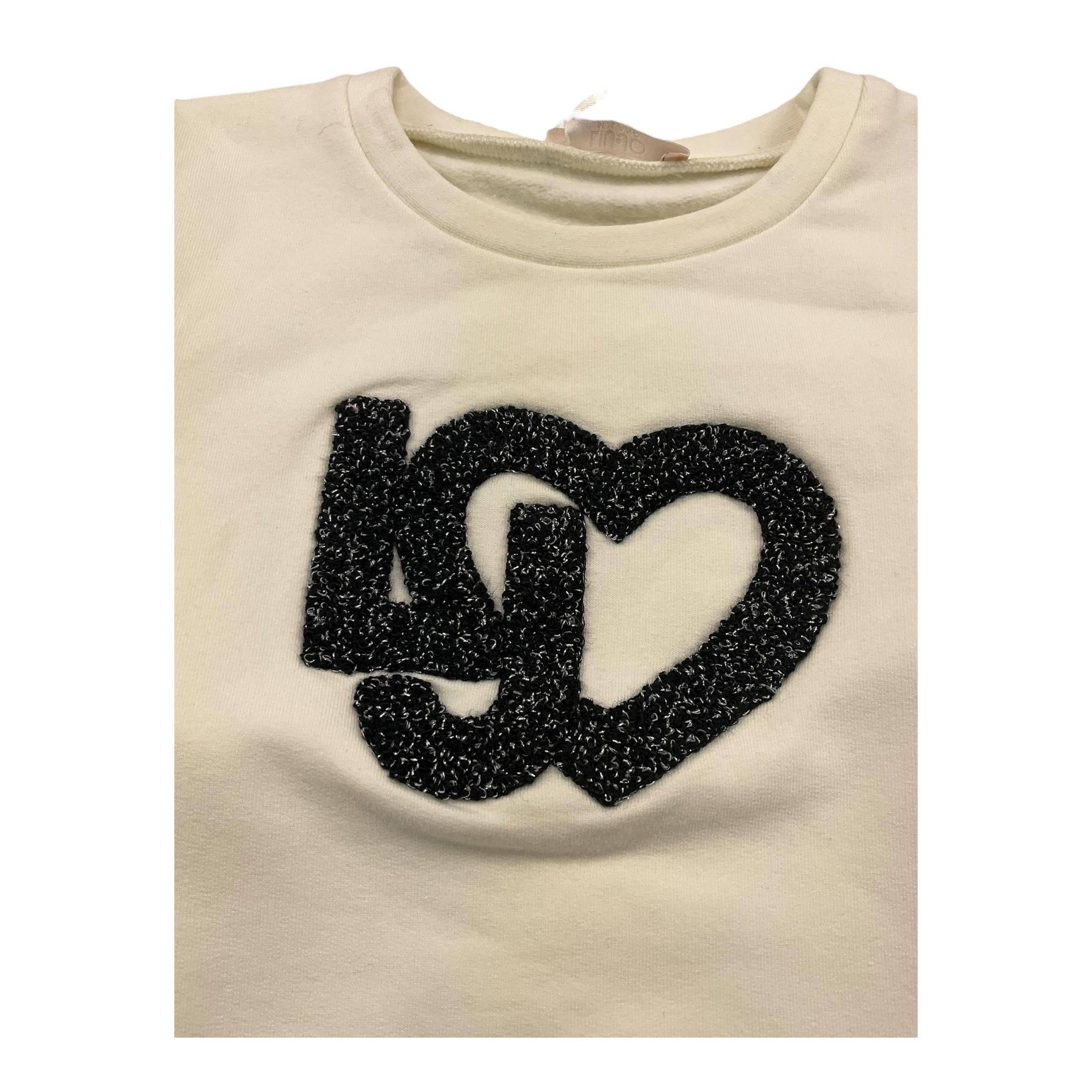 LIU JO felpa chiusa girocollo tint unita con stampa logo Panna per Bambina KF4025XXX PANNA LIU JO