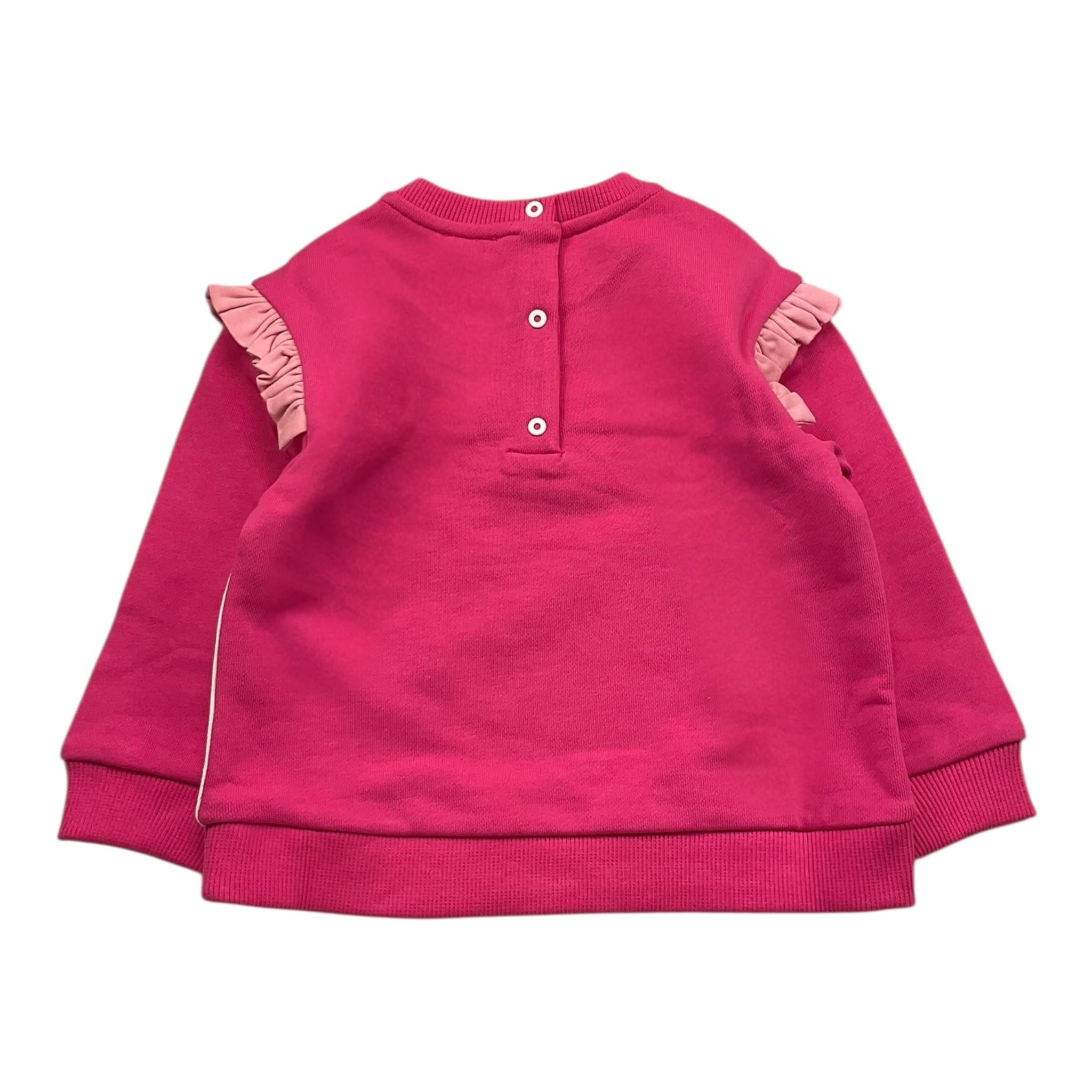 MISSONI felpa bicolore girocollo con stampa Bianco/fuxia per Neonata MU4010 BIANCO/FUXIA MISSONI