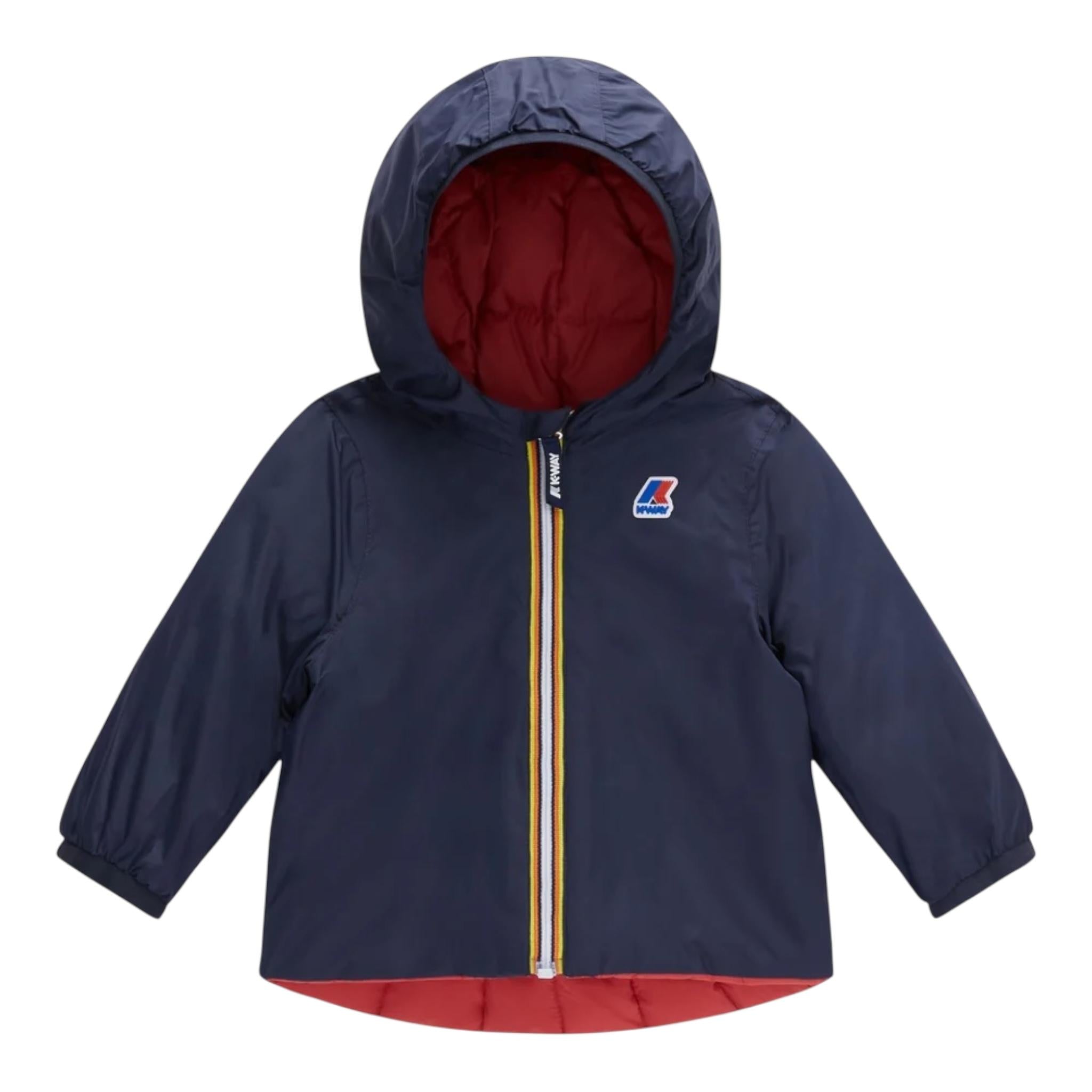 K-WAY giubbino reversbile bicolore con cappuccio Blu/rosso per Neonato K4116PWO BLU/ROSSO K-WAY