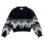 TWINSET maglia girocollo tinta unita con frange Nero per Bambina 242GJ3131 NERO TWINSET