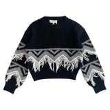 TWINSET maglia girocollo tinta unita con frange Nero per Bambina 242GJ3131 NERO TWINSET