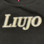 LIU JO shirt girocollo tinta unita con stampa Nero per Bambina GF4158 NERO LIU JO