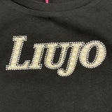 LIU JO shirt girocollo tinta unita con stampa Nero per Bambina GF4158 NERO LIU JO