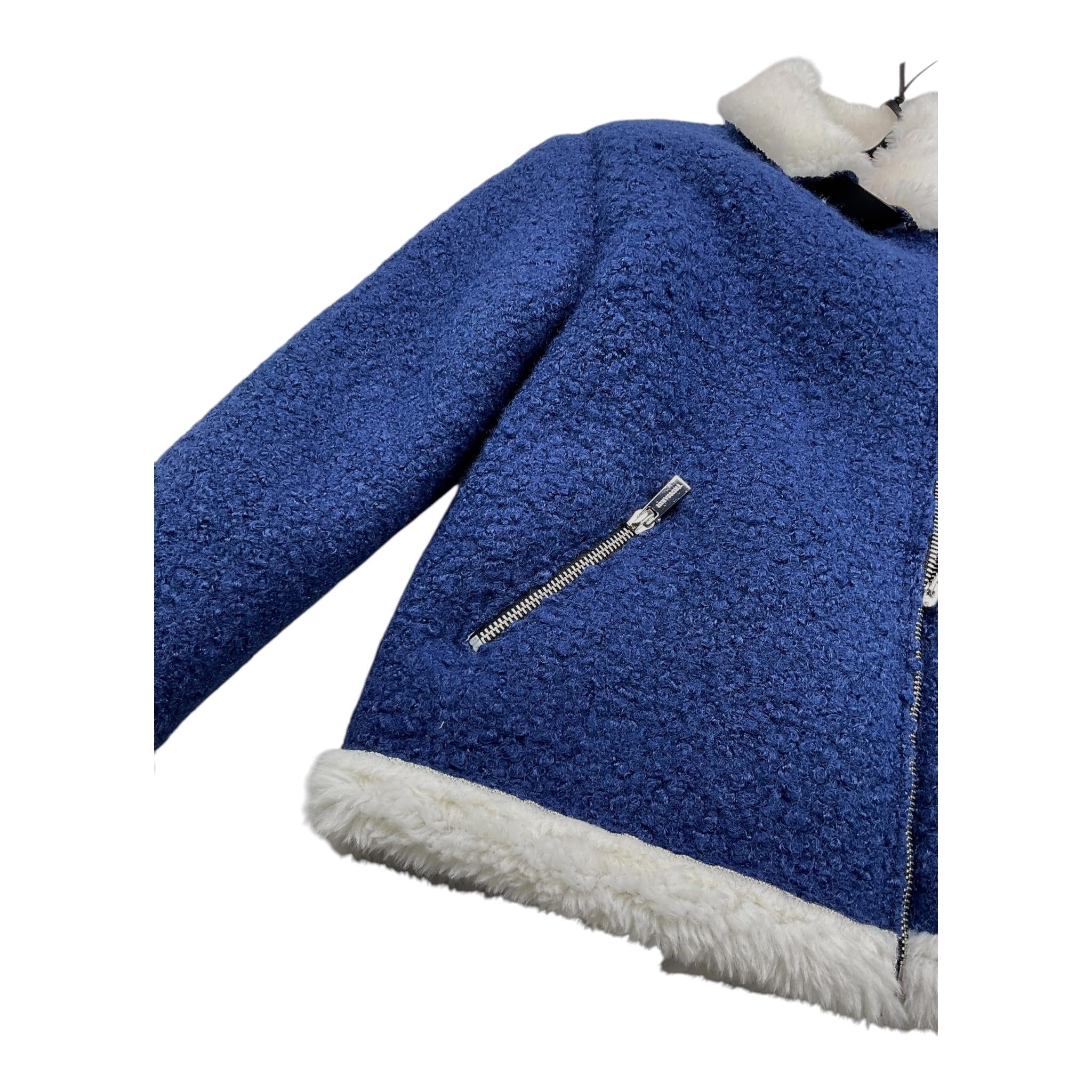 TRUSSARDI montone tinta unita con pelliccia Blu per Bambina TGA25032GB BLU TRUSSARDI