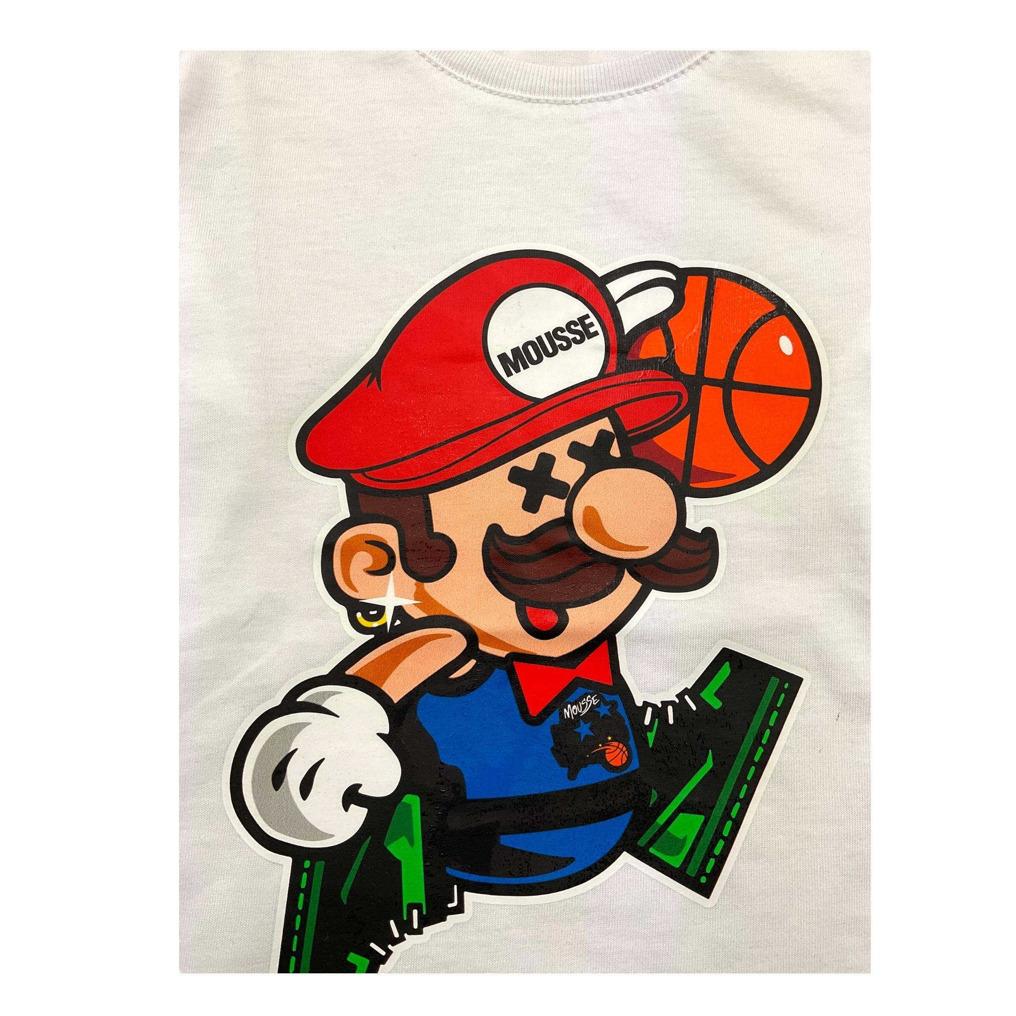 MOUSSE shirt girocollo tinta unita con stampa mario Bianco per Bambino HKNTL368WJ BIANCO MOUSSE