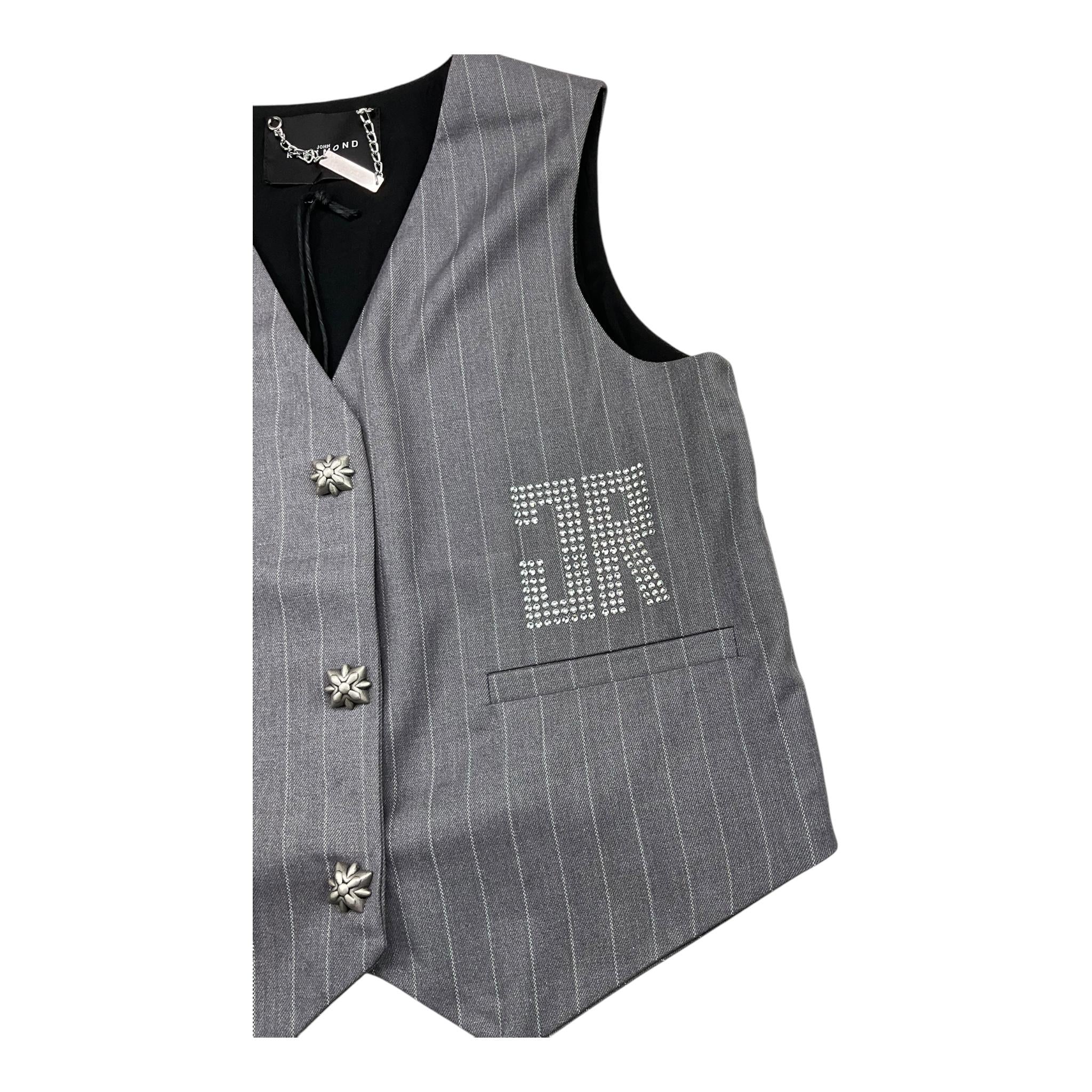 JOHN RICHMOND gilet tinta unita cn brillantini Grigio per Bambina RGA25175GT GRIGIO JOHN RICHMOND