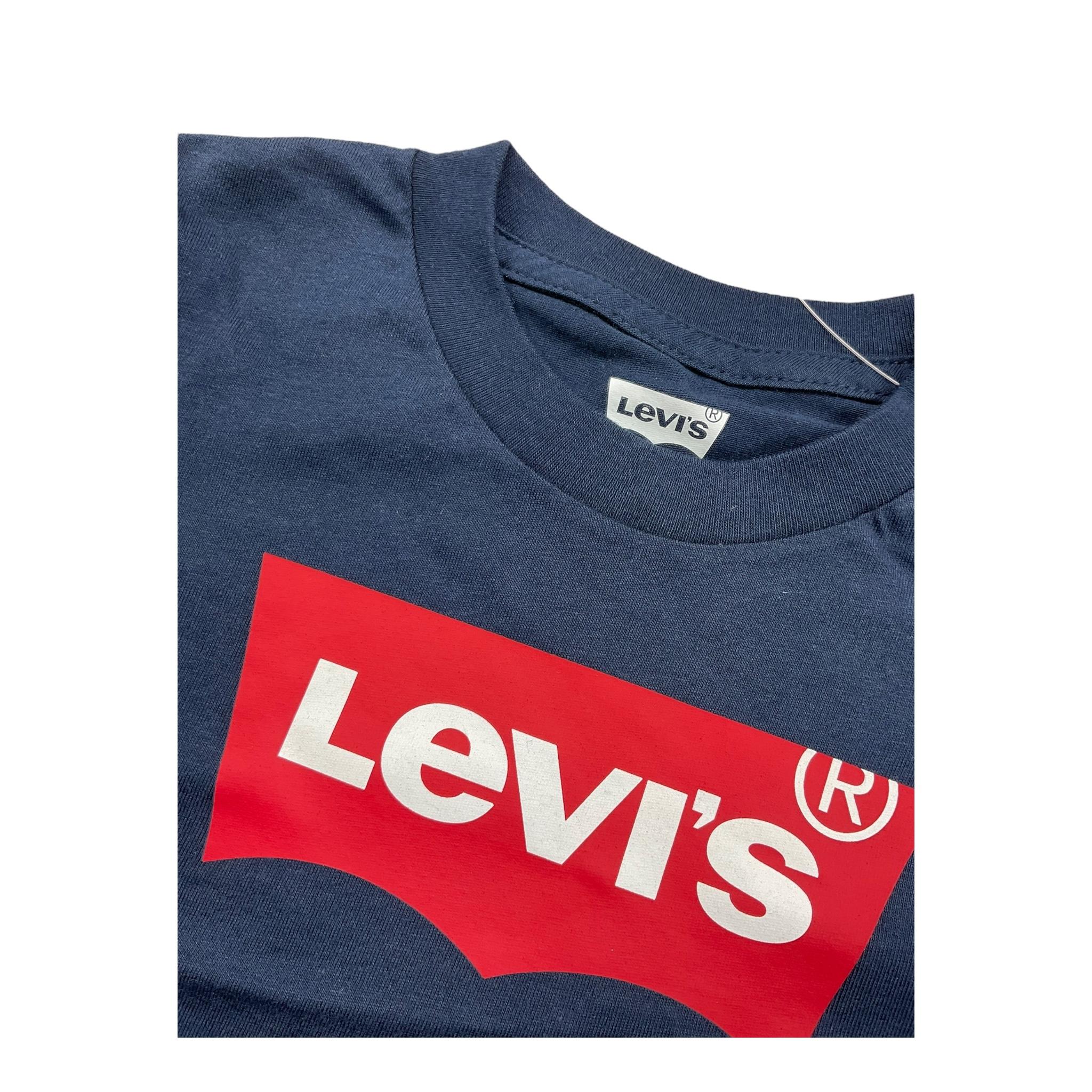 LEVI'S shirt girocollo tinta unita con logo Blu per Neonato 6E8646NXX BLU LEVI'S