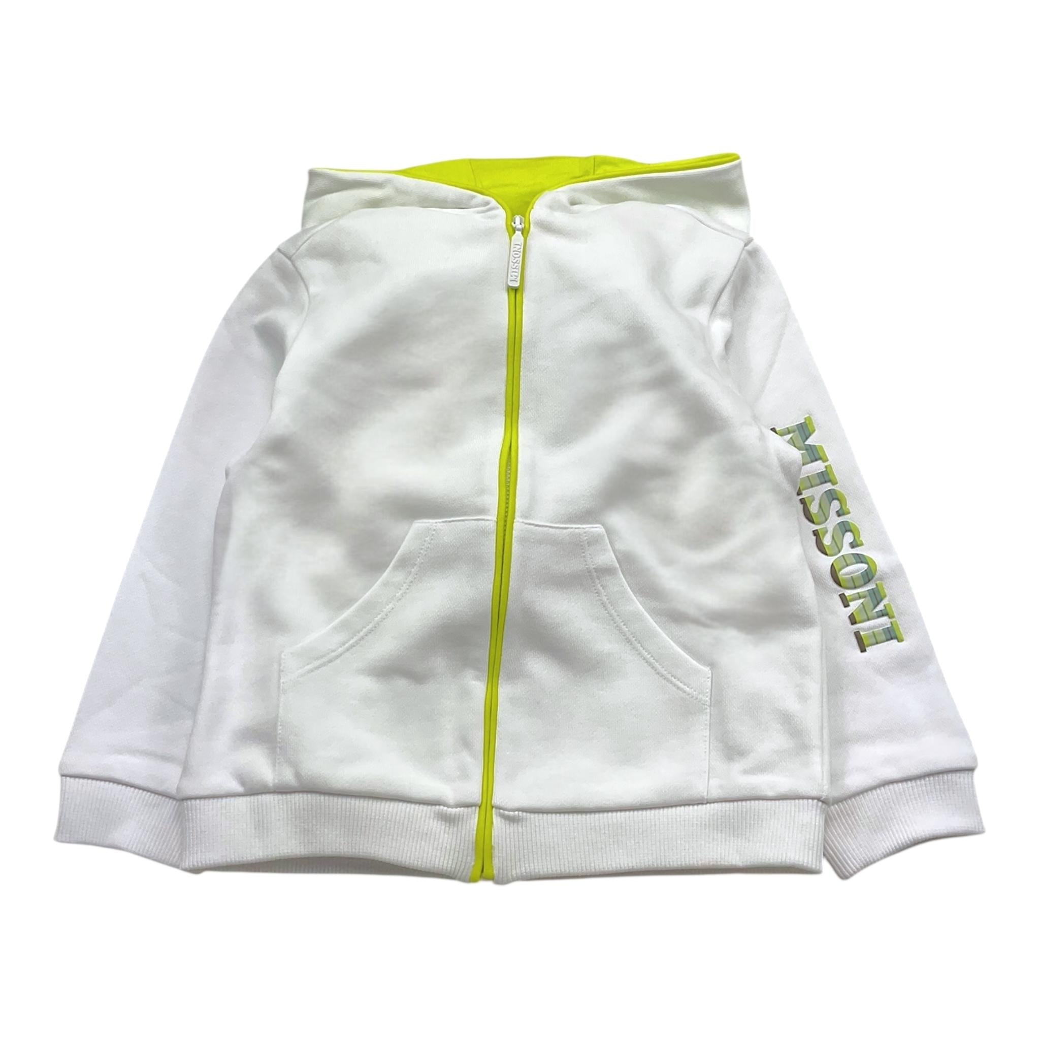 MISSONI felpa tinta unita con zip e cappuccio Bianco per Bambino MU4530J BIANCO MISSONI