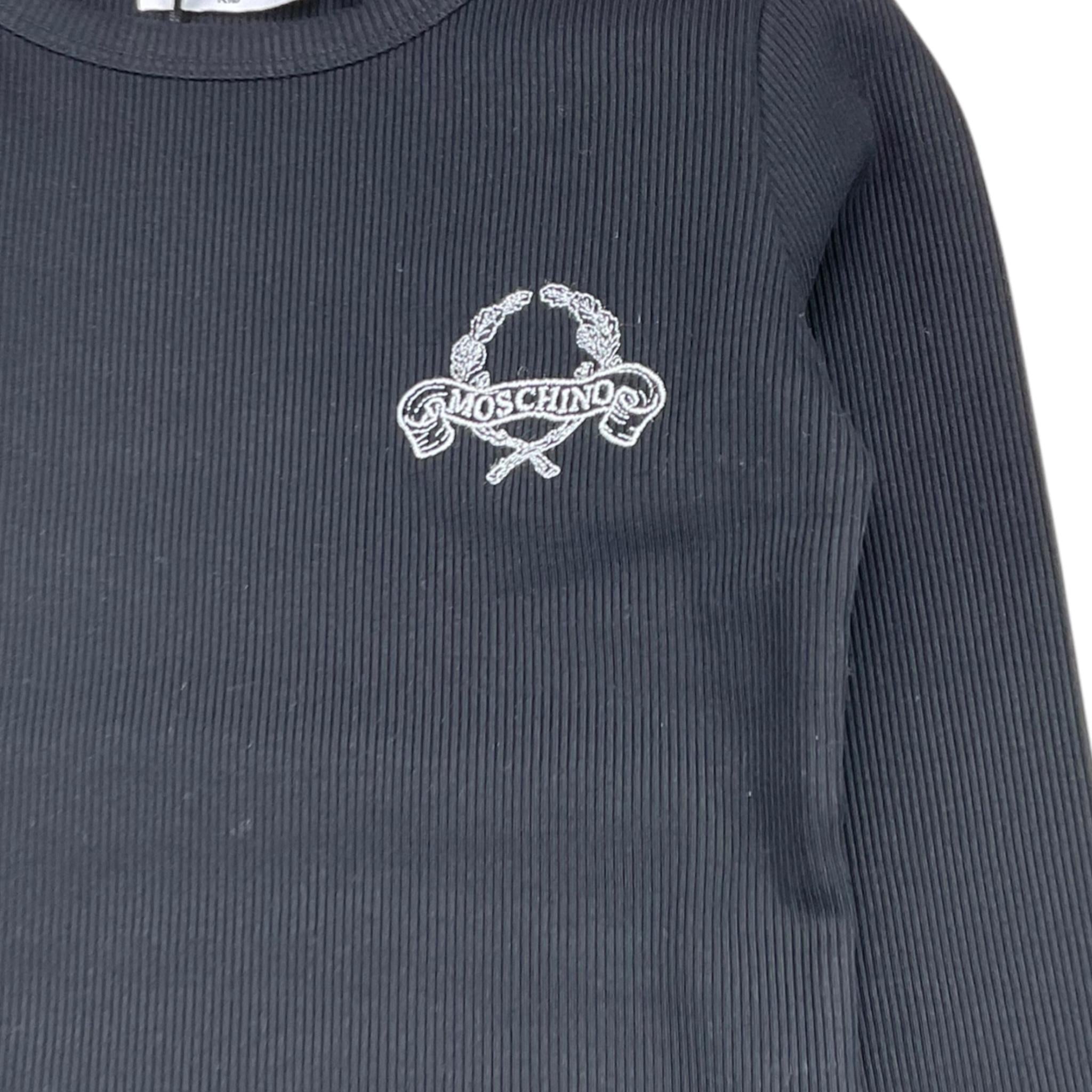 MOSCHINO abito tinta unita girocollo con stampa Nero per Bambina HDV0H3 NERO MOSCHINO