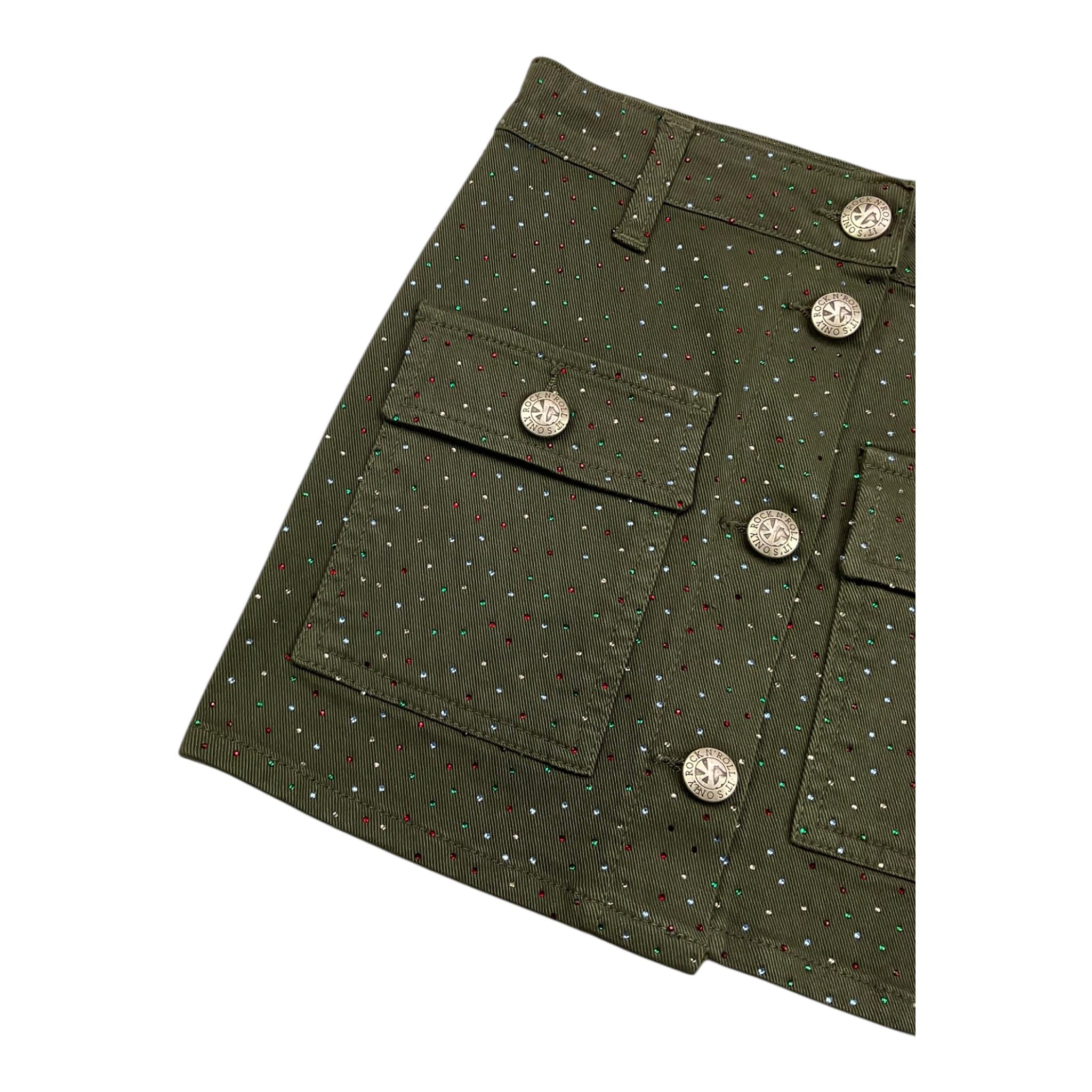 JOHN RICHMOND gonna in denim tinta unita brillantinata Verde per Bambina RGA2514GO VERDE JOHN RICHMOND