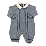 BARCELLINO tutina tinta unita con colletto in contrasto Blu per Neonato 115301 BLU BARCELLINO