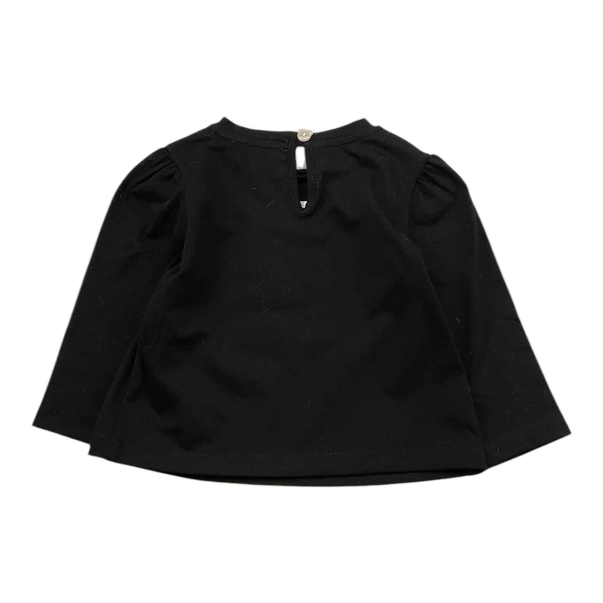 MOSCHINO shirt girocollo tinta unita con stampa Nero per Neonata MEO001 NERO MOSCHINO