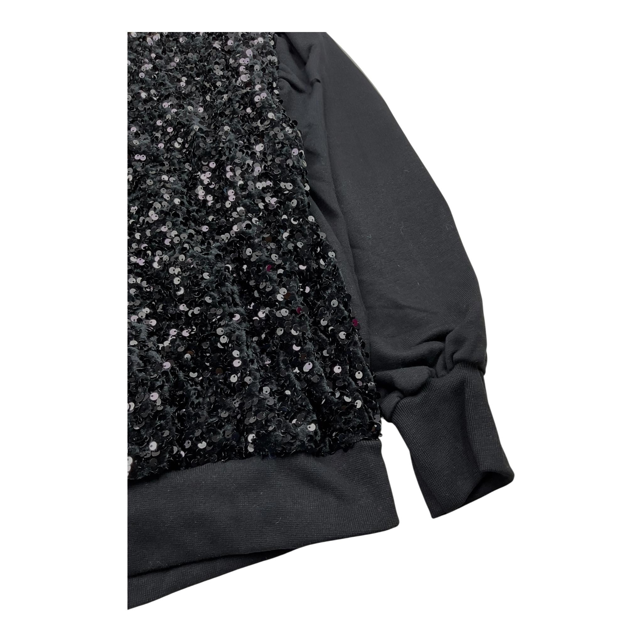 LU LU BY MISS GRANT felpa chiusa girocollo con paillettes Nero per Bambina LL3052 NERO LU LU BY MISS GRANT