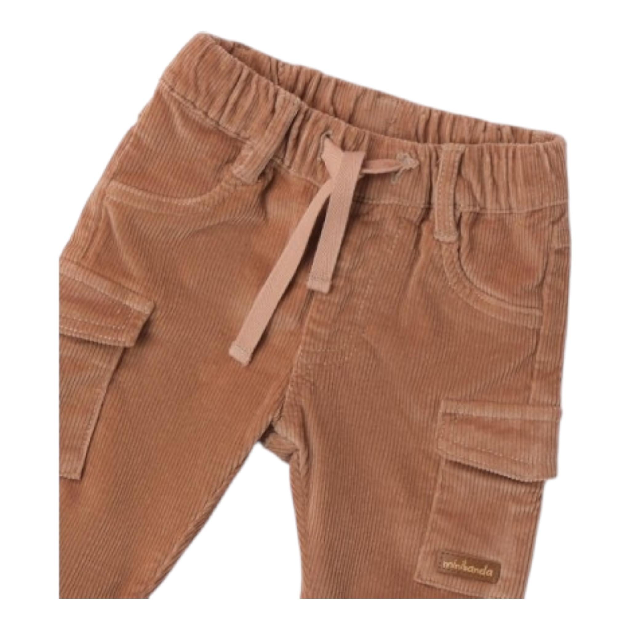 MINI BANDA pantalone tinta unita con elastico in vita Marrone per Neonato 3A639XX MARRONE MINI BANDA