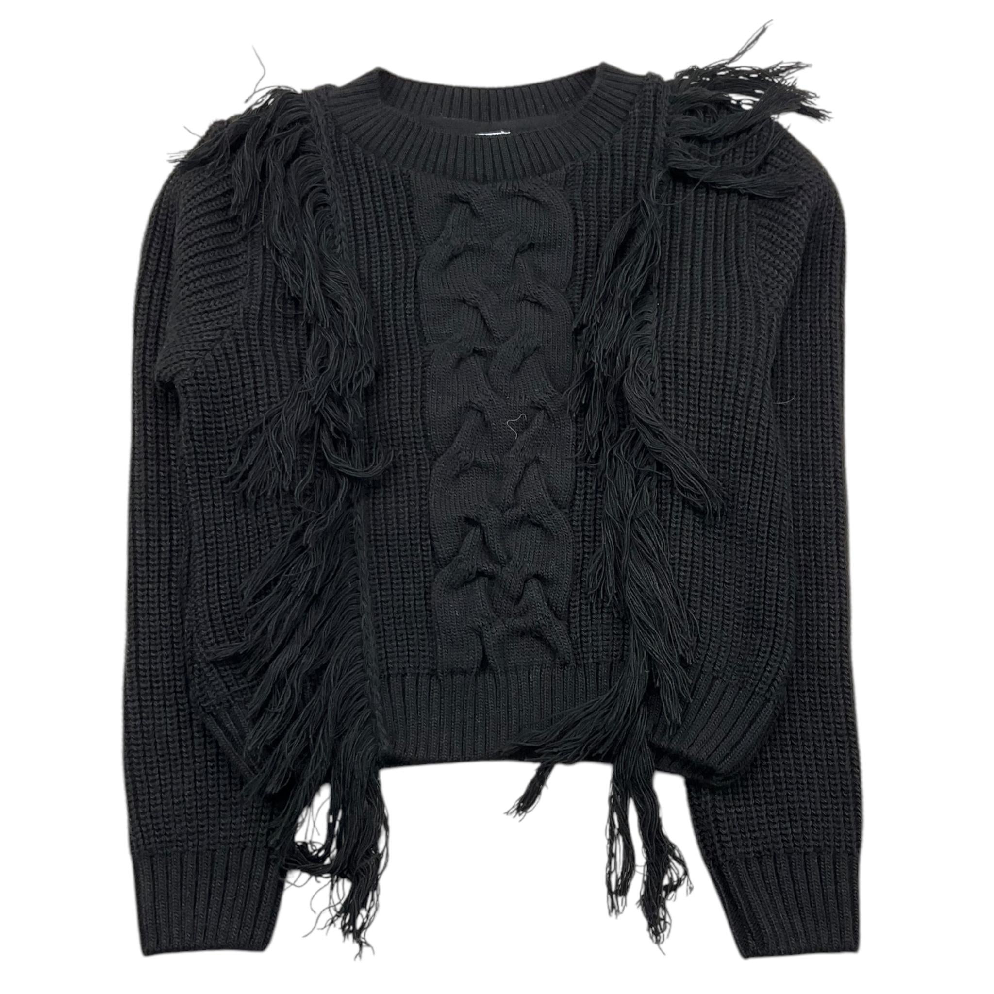 NAIDA maglia girocollo tinta unita cn frange Nero per Bambina NAMA297 NERO NAIDA
