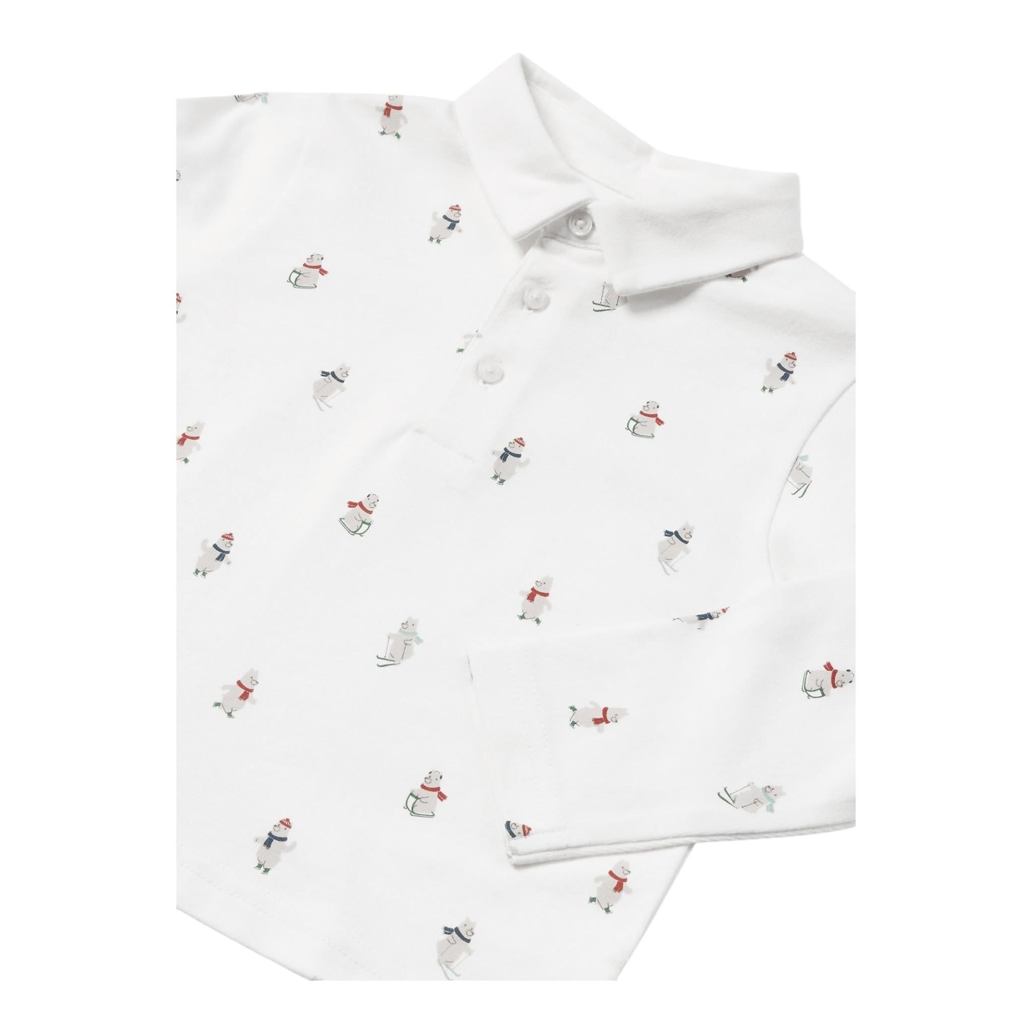 MAYORAL polo manica lunga tinta unita con stampe orsi Bianco per Neonato 219238 BIANCO MAYORAL