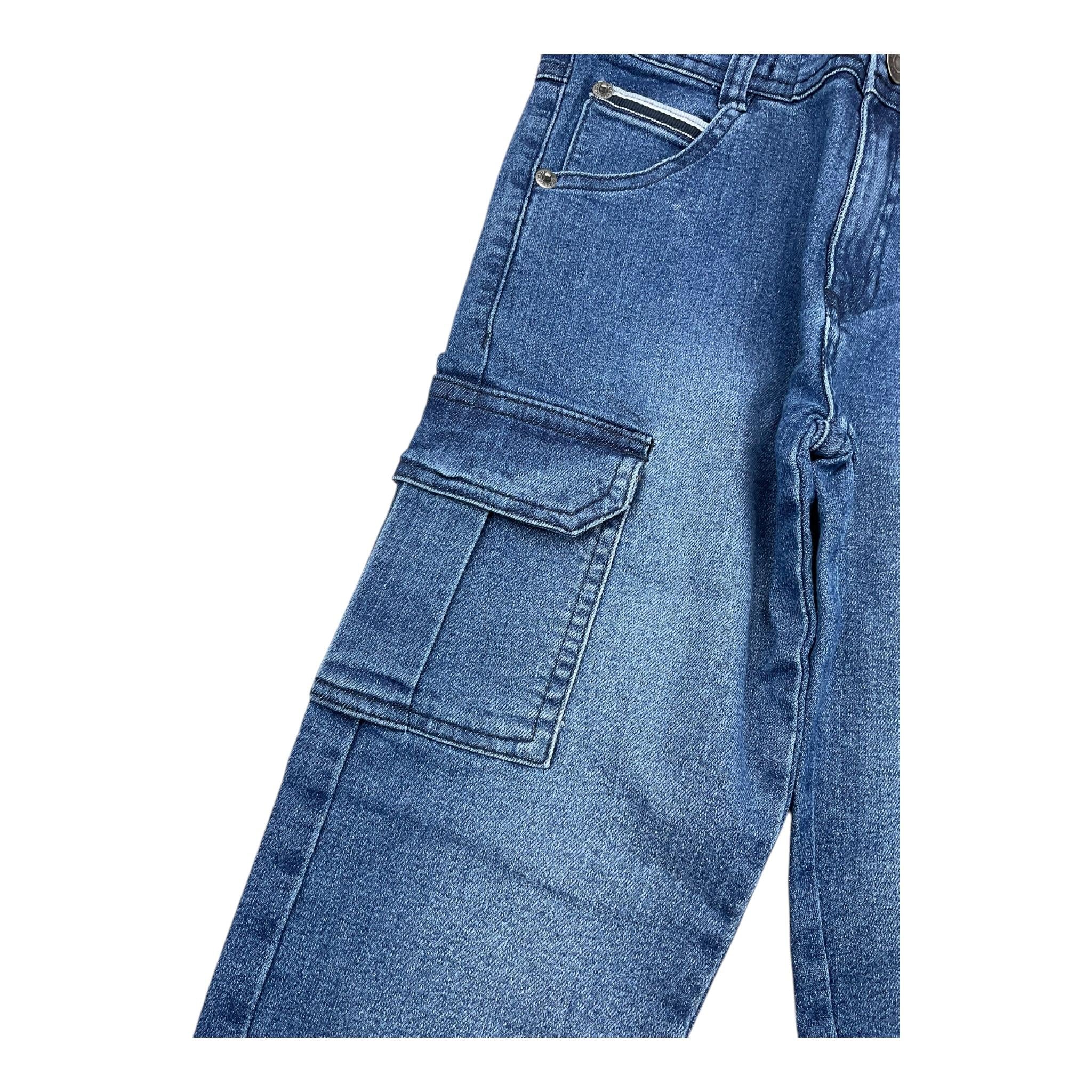 EMC jeans tinta unita con tasconi Blu per Bambino BZ7114 BLU EMC