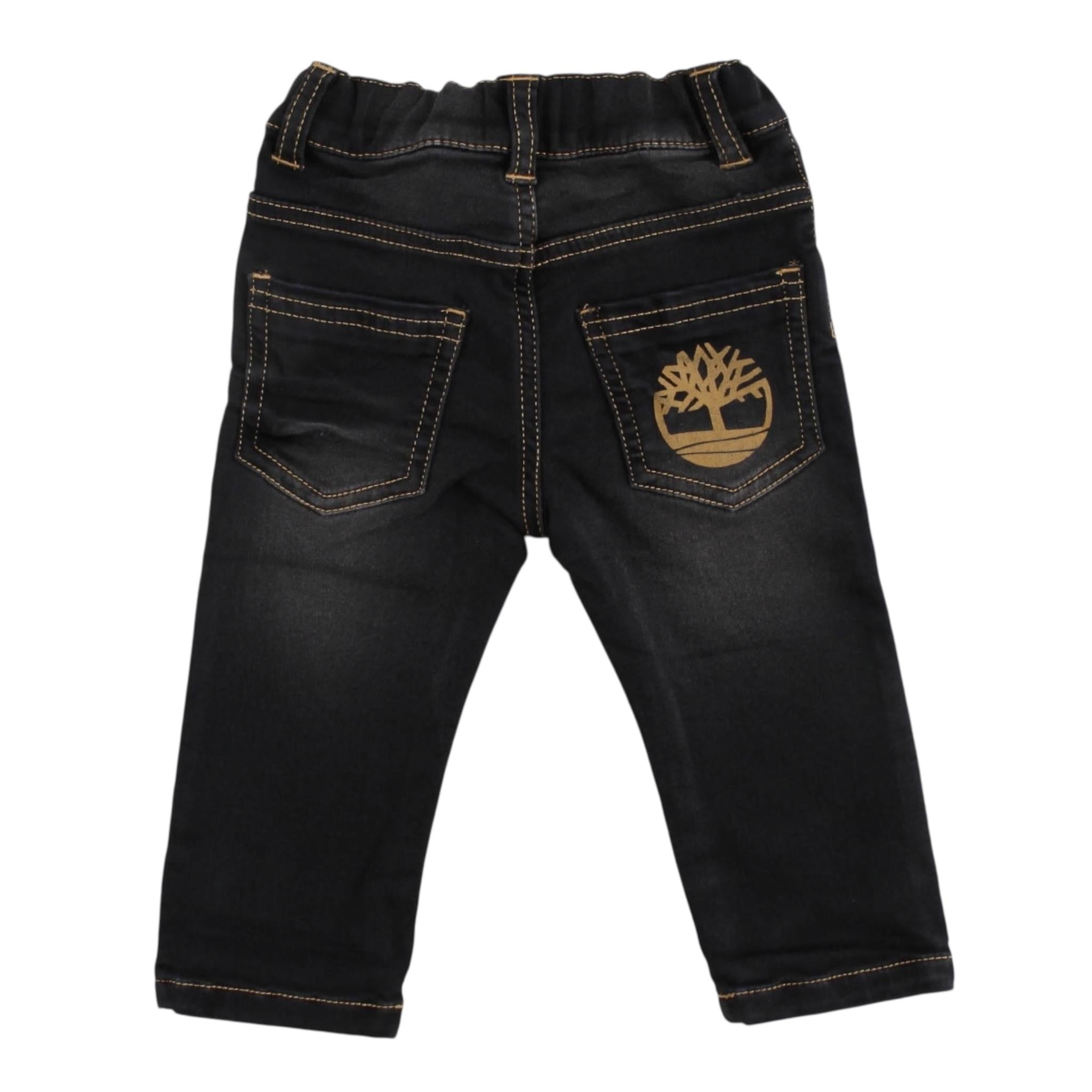 TIMBERLAND jeans tinta unita con girovita regolabile Nero per Neonato T60270 NERO TIMBERLAND