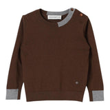 MANUEL RITZ maglia girocollo tinta unita con profili in contrasto Marrone per Bambino MR2716 MARRONE MANUEL RITZ