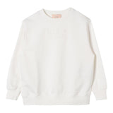 ELISABETTA FRANCHI felpa chiusa girocollo tinta unita con logo Panna per Bambina EFFE138 PANNA ELISABETTA FRANCHI