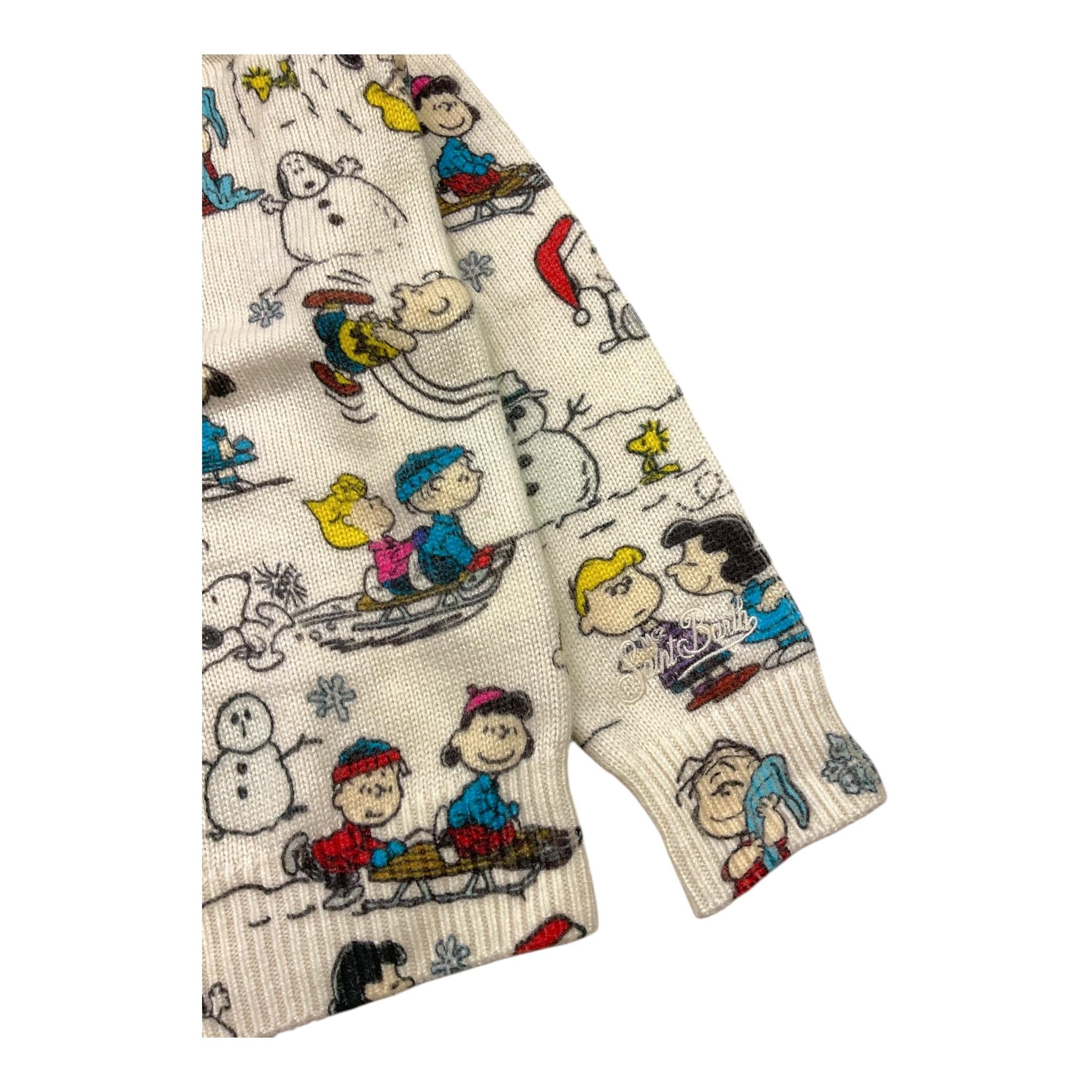 SAINT BARTH maglia girocollo tinta unita con stampa Beige per Bambino PEANUTSSNO BEIGE SAINT BARTH