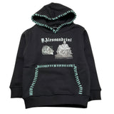 DANIELE ALESSANDRINI felpa chiusa con cappuccio tinta unita con logo Nero per Bambino 1231F0009 NERO DANIELE ALESSANDRINI