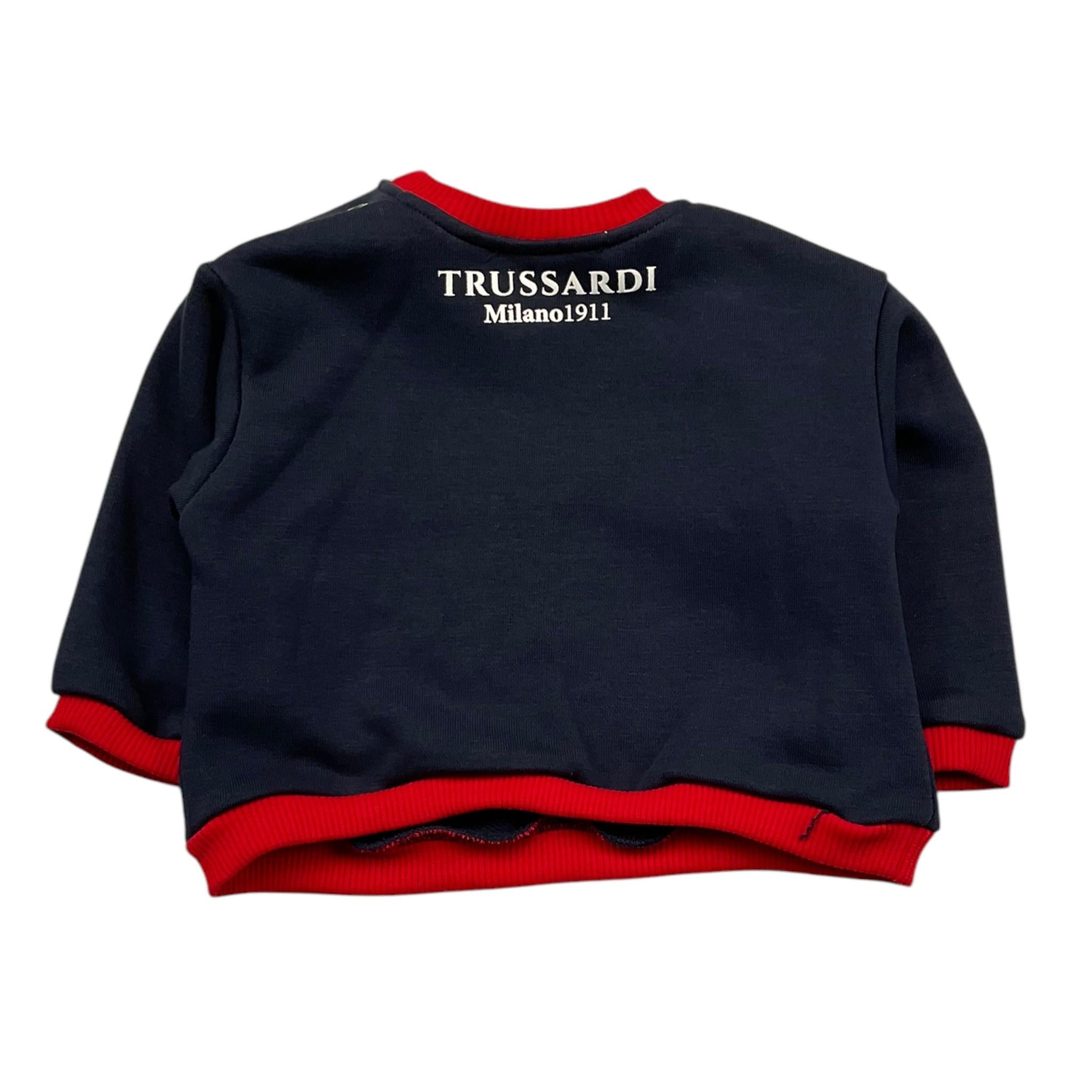 TRUSSARDI felpa chiusa girocollo tinta unita Blu per Neonato TIA25207 BLU TRUSSARDI