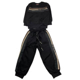 MAISON 9 PARIS completo 2 pezzi felpa-pantalone tinta unita Nero per Bambino F70057J NERO MAISON 9 PARIS