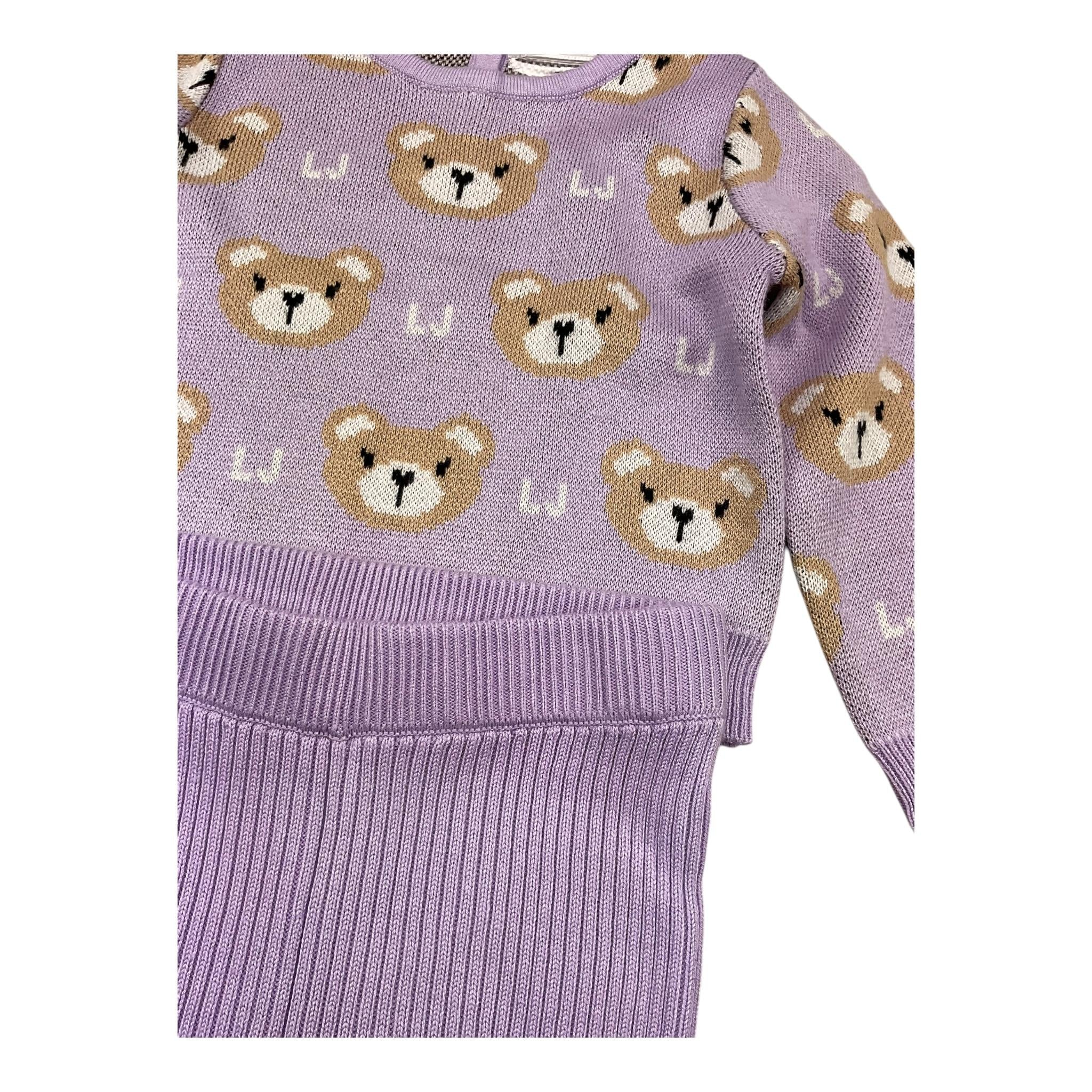 LIU JO completo 2 pezzi maglia-pantalone tinta unita Lilla per Neonata HF4052 LILLA LIU JO