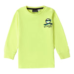 SARABANDA shirt girocollo tinta unita con stampa Verde fluo per Neonato A015 VERDE FLUO SARABANDA