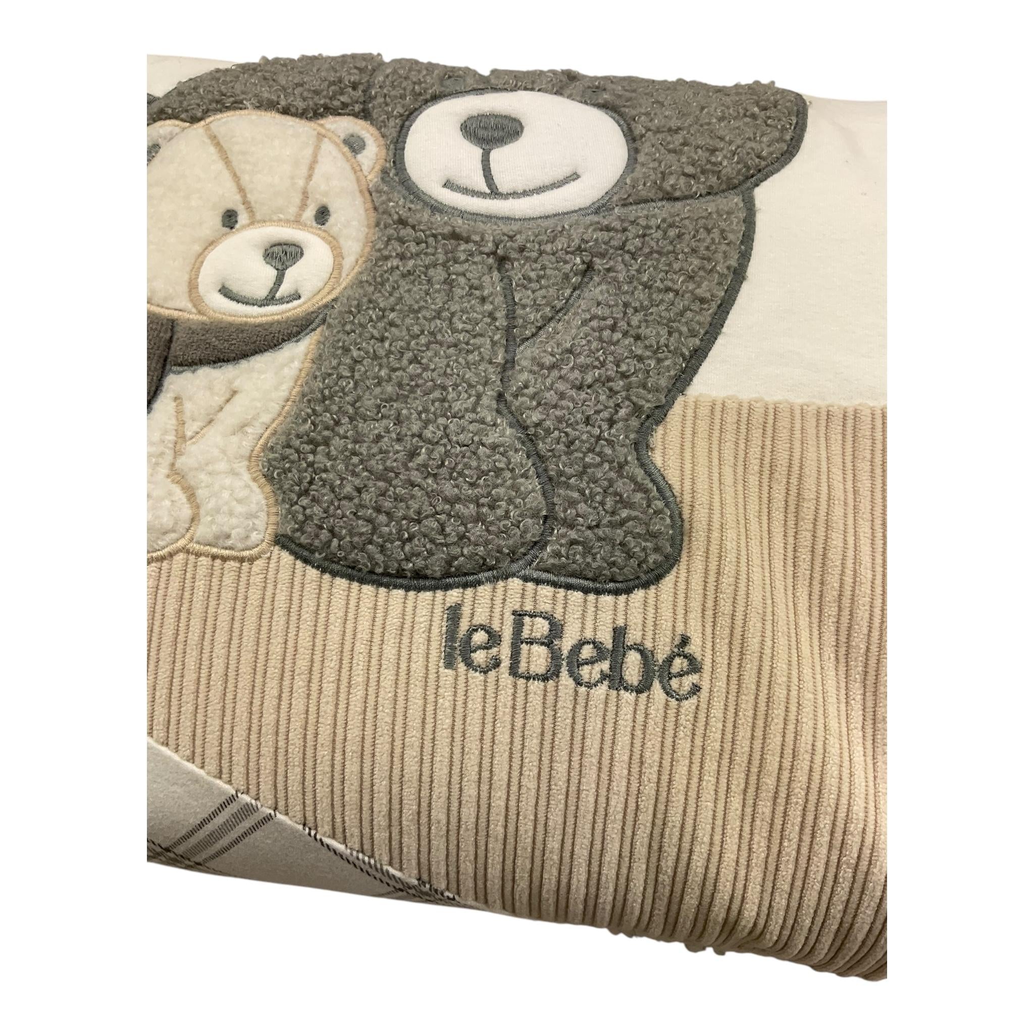 LE BEBE' coperta tinta unita con stampe orsi Bianco per Neonato LBB5089 BIANCO LE BEBE'