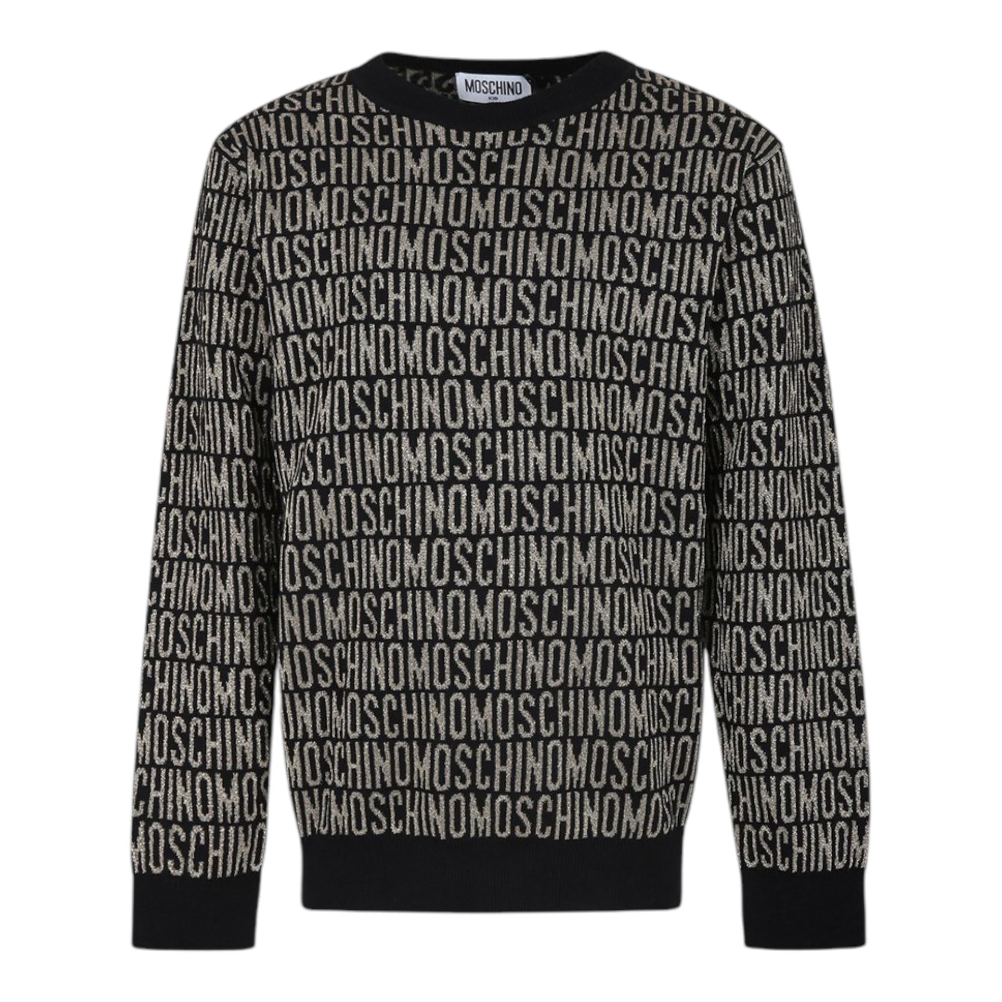 MOSCHINO maglia girocollo stampe logo Nero per Bambina HWW00J NERO MOSCHINO