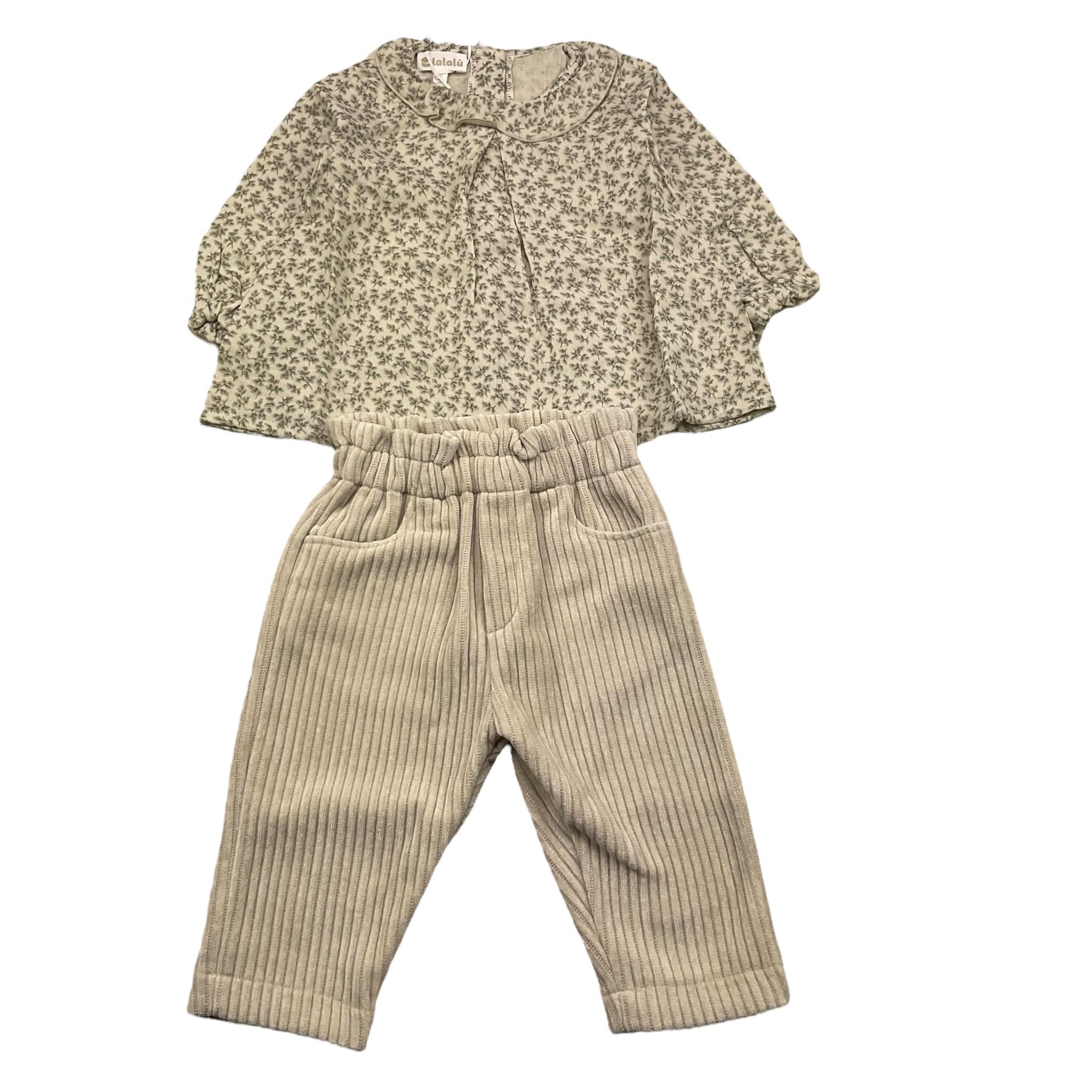 LALALU' completo 2 pezzi camicia-pantalone Beige per Neonata CTL011N BEIGE LALALU'