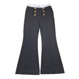 BALMAIN pantalone modello a zampa tinta unita Nero per Bambina 6R6F20 NERO BALMAIN