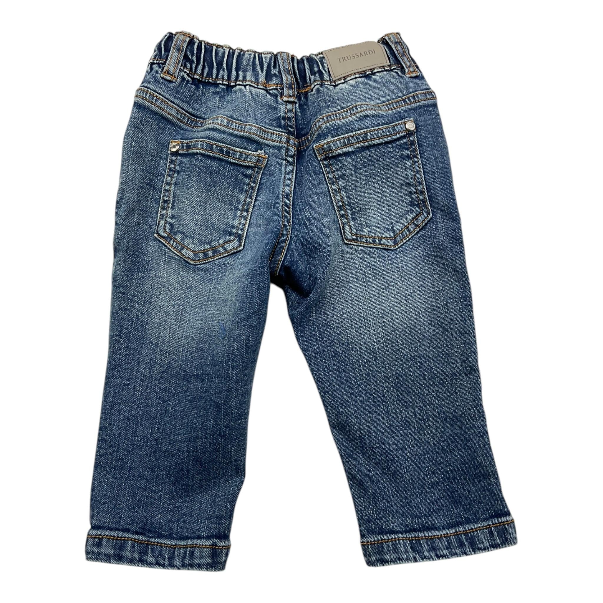 TRUSSARDI jeans tinta unita con elastico in vita Blu per Neonato TIA24143PAN BLU TRUSSARDI
