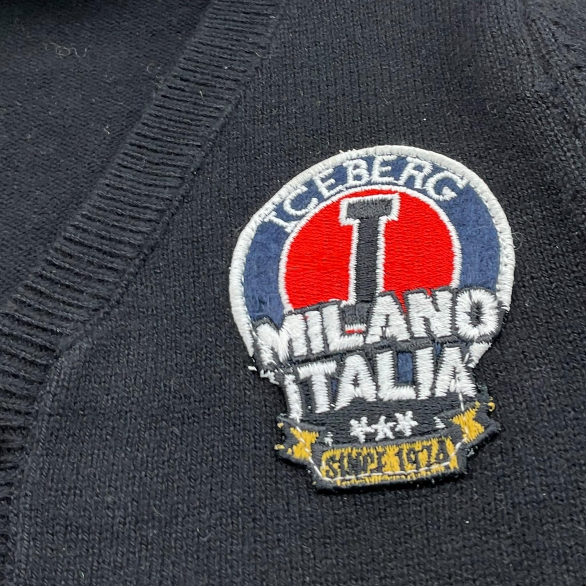 ICEBERG cardigan scollo a v tinta unita cn applicazioni Nero per Neonato MGICE5313BXN NERO ICEBERG