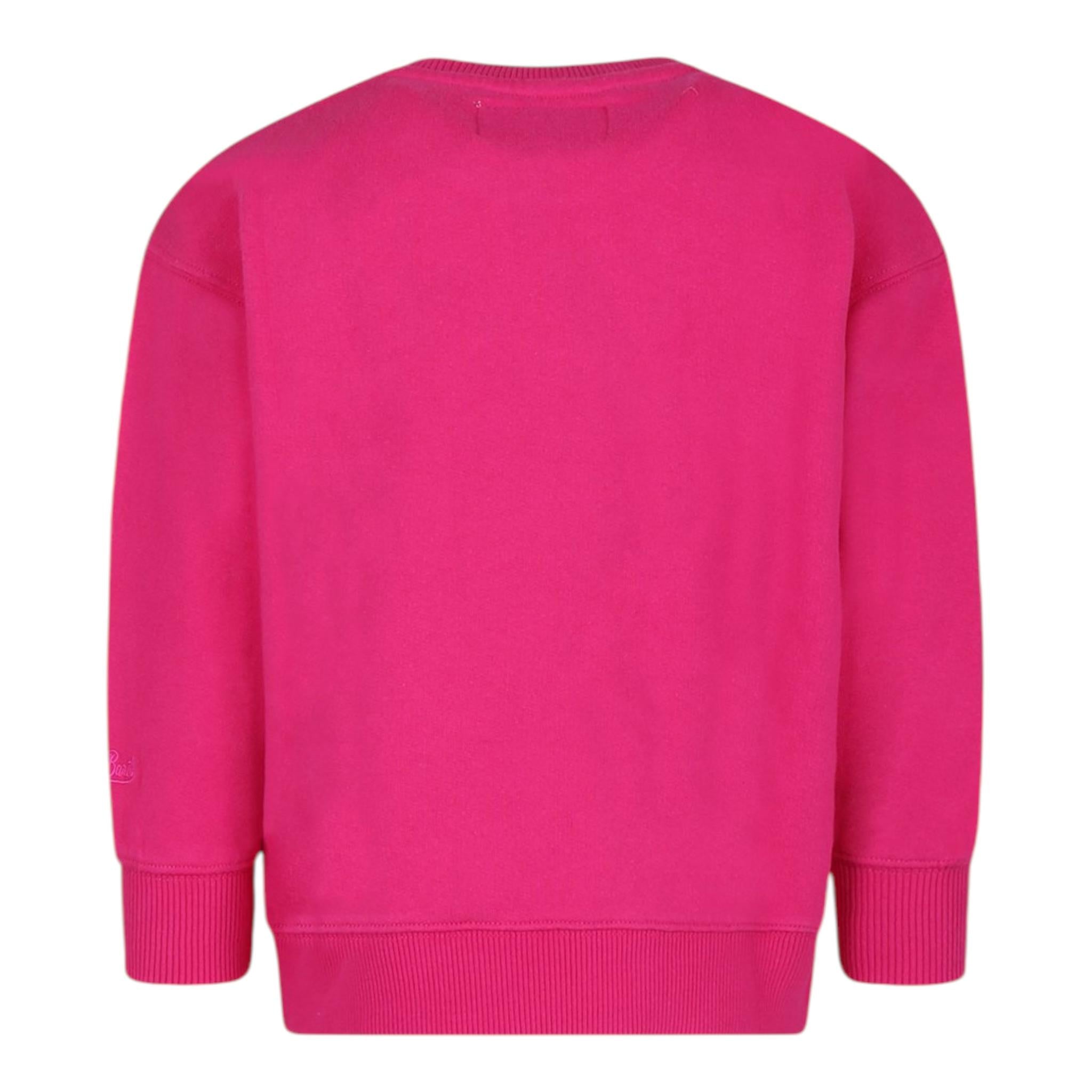 SAINT BARTH felpa girocollo tinta unita con stampa Fuxia per Neonata BRN0002N FUXIA SAINT BARTH