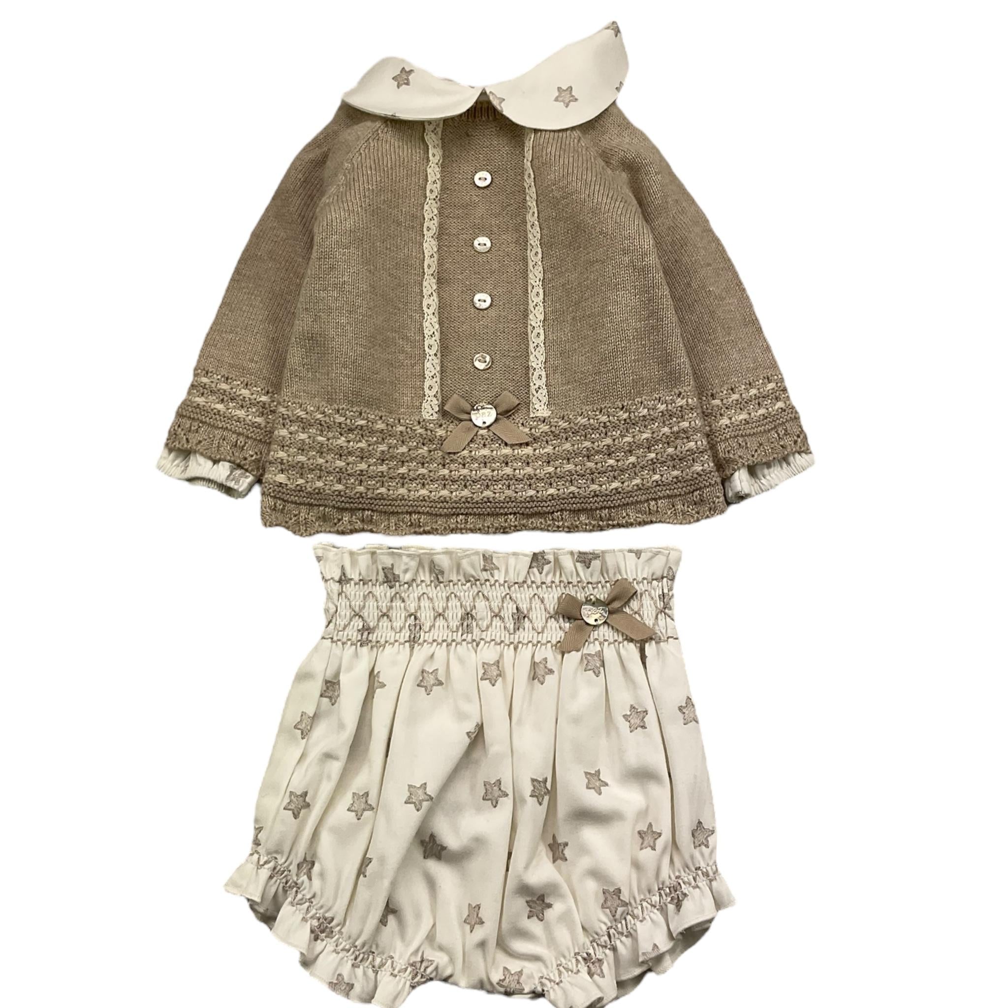 PAZ RODRIGUEZ completo 3pz maglia-camicia-culotte Beige per Neonata 006151906 BEIGE PAZ RODRIGUEZ