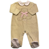 LE BEBE' tutina manica lunga tinta unita in ciniglia Beige per Neonata LBG5961 BEIGE LE BEBE'
